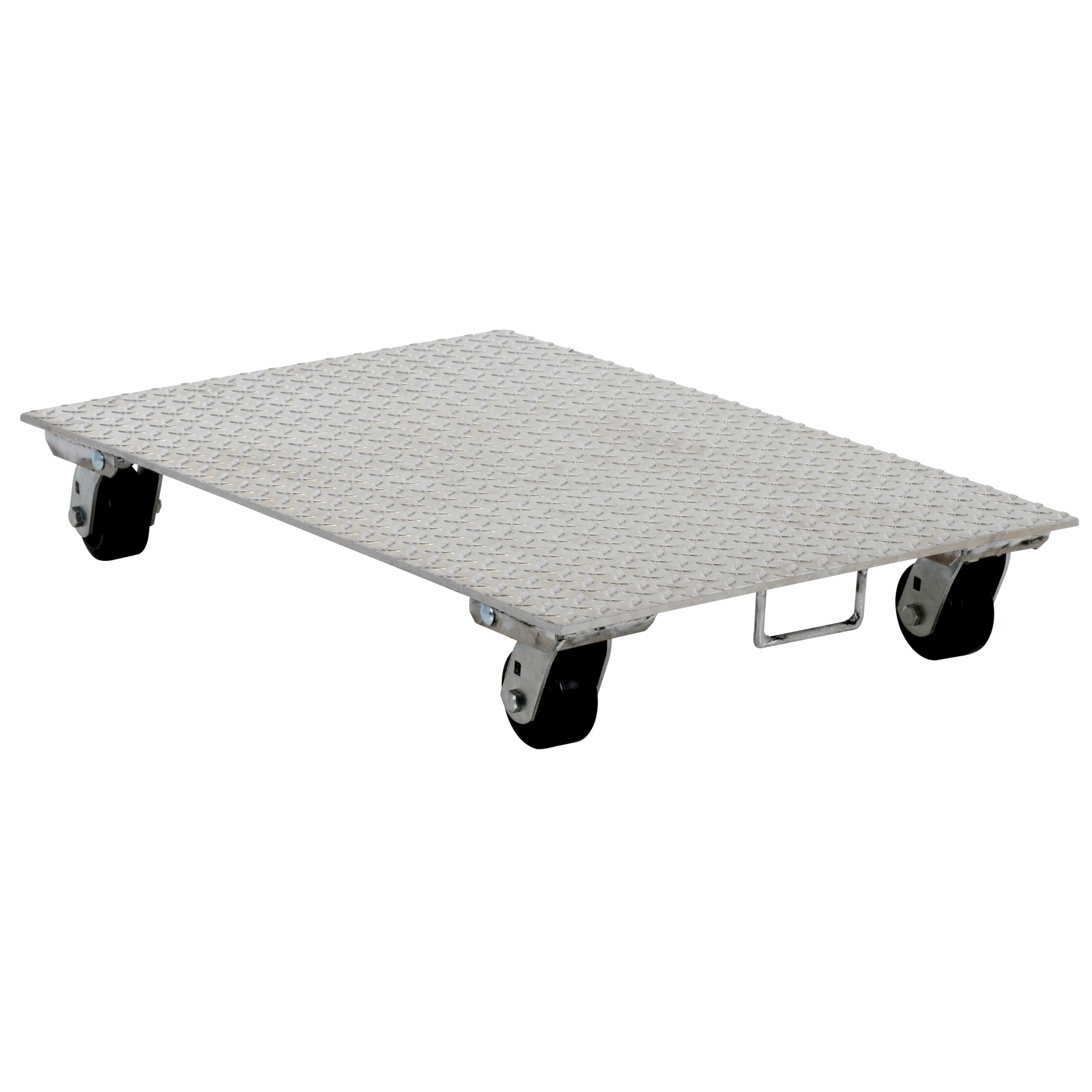 Vestil, Aluminum dolly with rubber wheels and handle, Length 36 in, Width 24 in, Load Capacity 1200 lb, Model PDA-2436-R-S-H