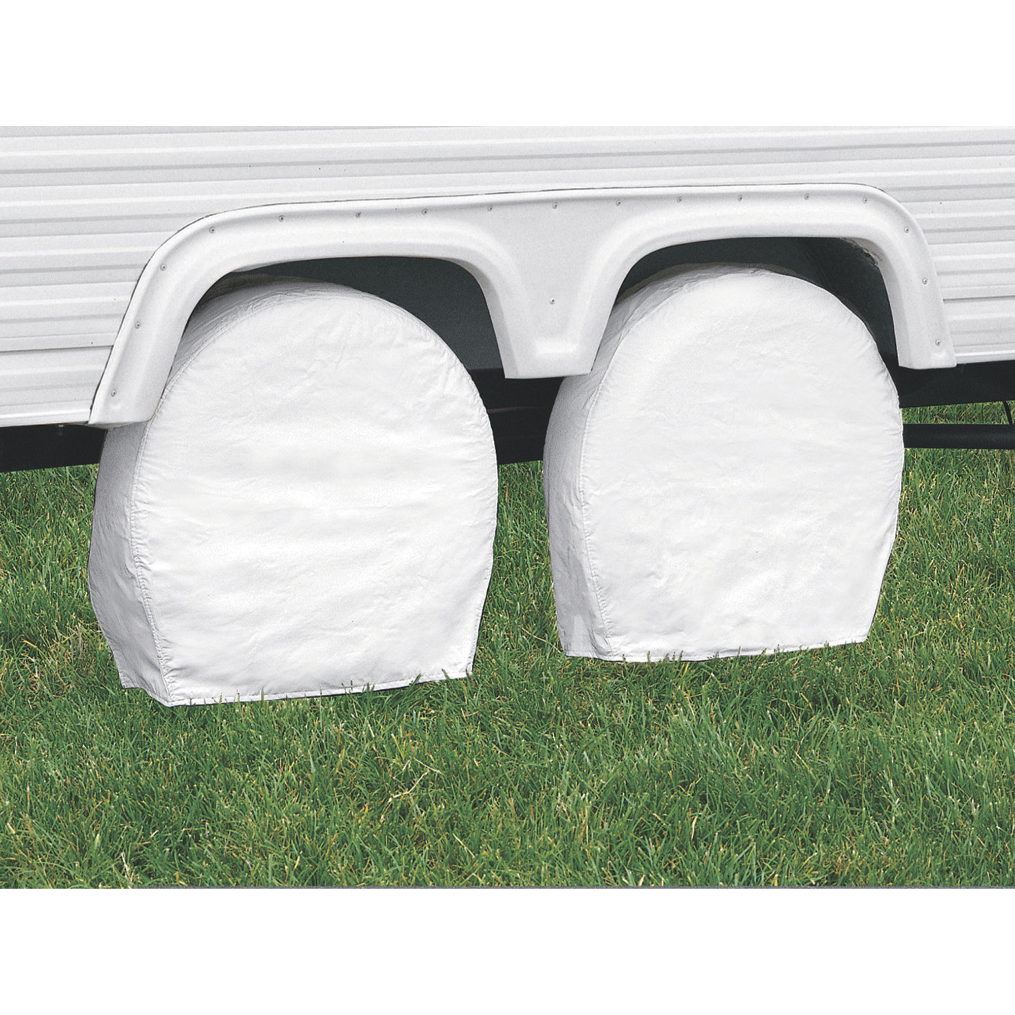 Classic Accessories RV Wheel Covers, Pair, White, Fits 24Inch-27Inch Diameter x 8.5Inch W Tires, Model 76240