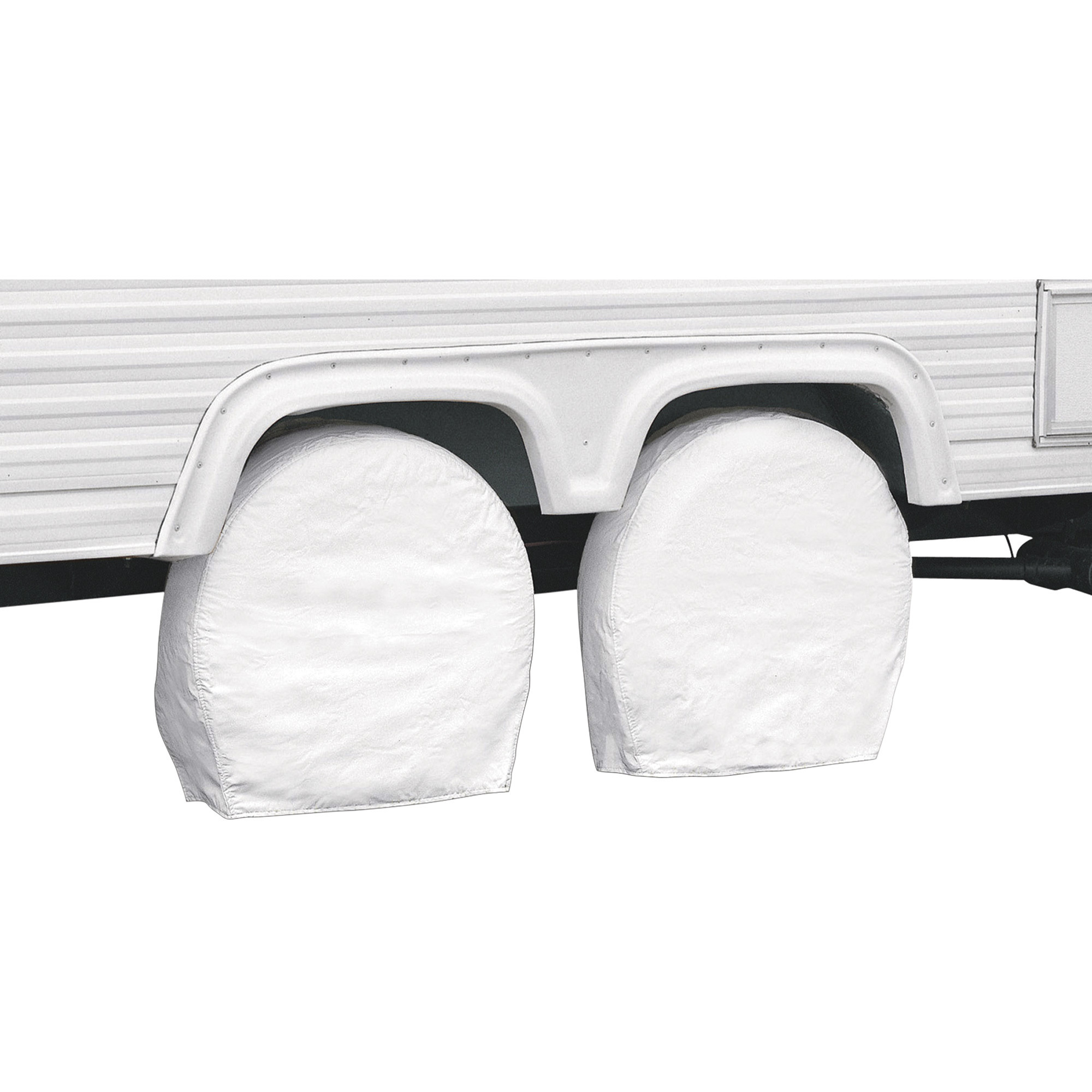 Classic Accessories RV Wheel Covers, Pair, White, Fits 27Inch-30Inch Diameter x 8.75Inch W Tires, Model 76250