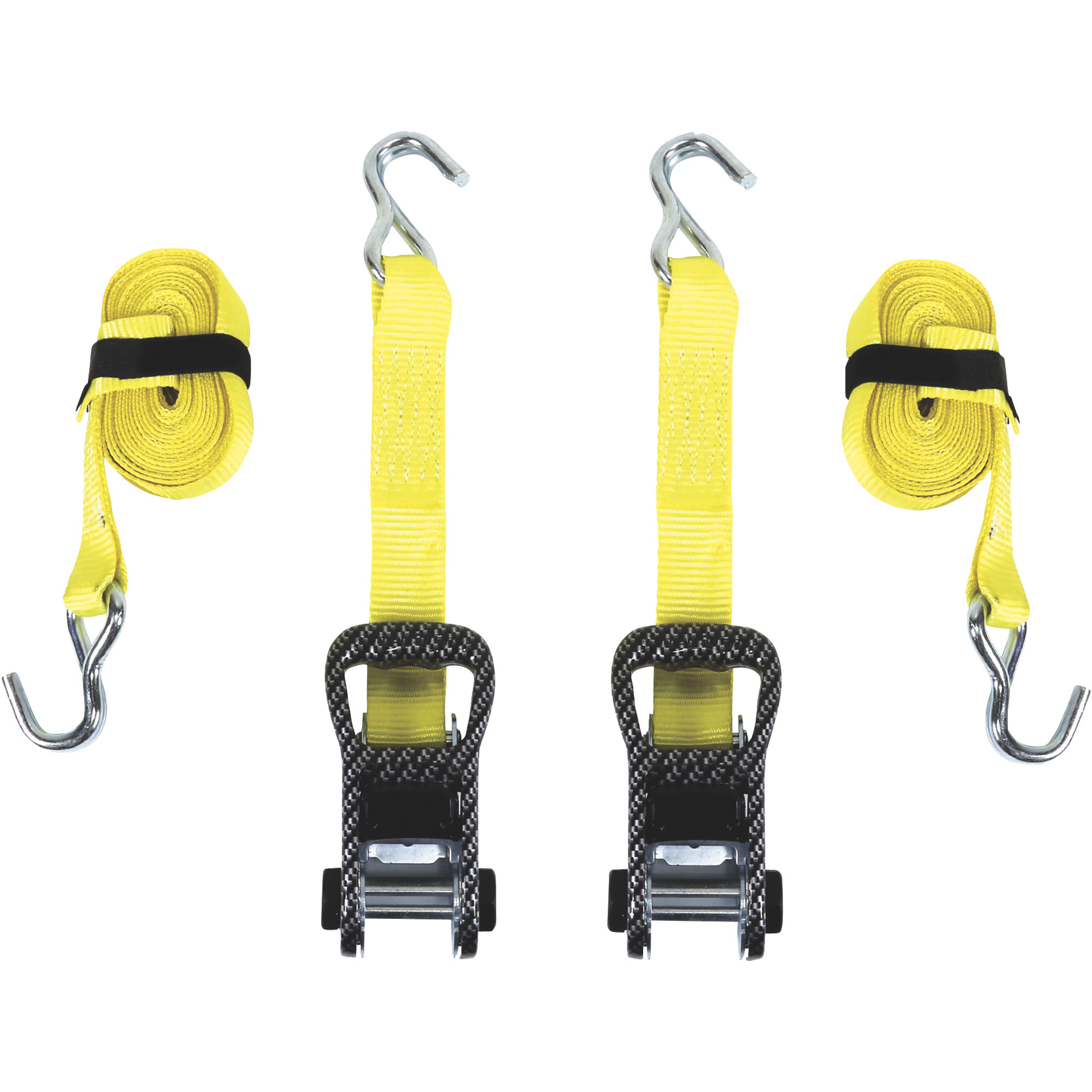 SmartStraps CarbonX Ratchet Tie-Downs, 2-Pack, 14ft. x 1.5Inch Each, 5,000-Lb. Breaking Strength, Yellow, Model 259