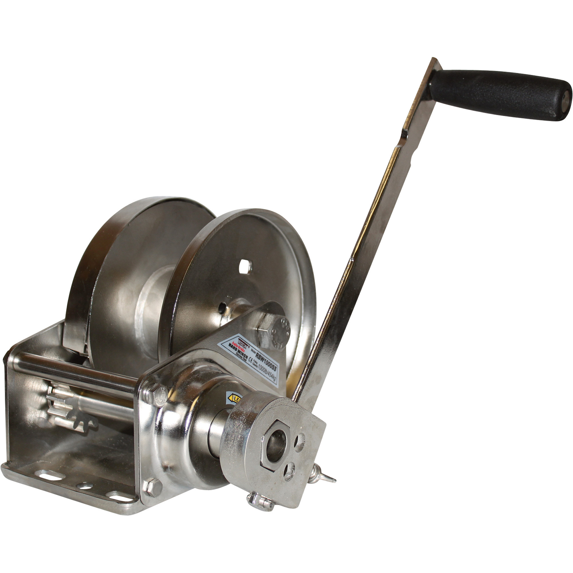 Endurance Marine Single Speed Stainless Steel Hand Winch With Automatic Brake, 1000-Lb. Capacity, Model EABW1000SS