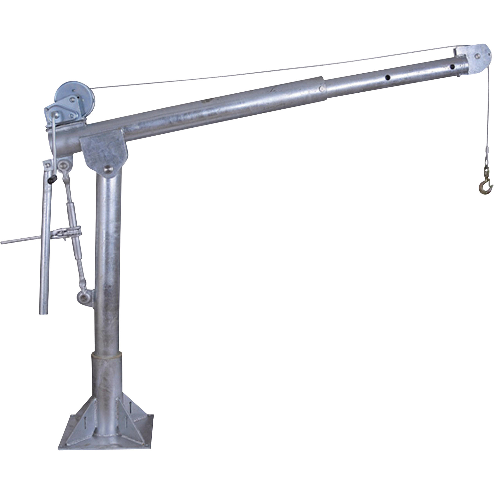 Endurance Marine Davit/Jib Crane With Stainless Steel Hand Winch, 1,000lb. Capacity, Galvanized Zinc Crane Model E1000ZW