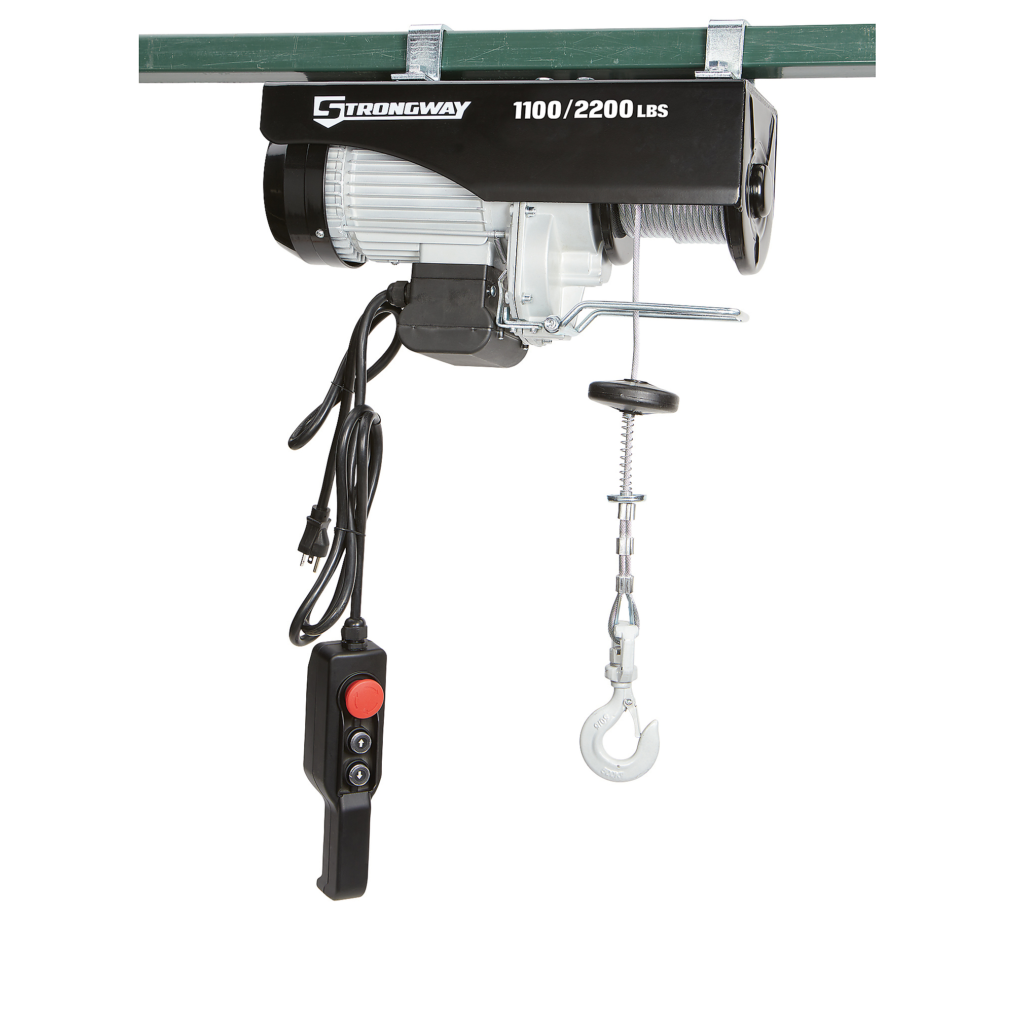 Strongway Electric Cable Hoist, 1100-lb. Single-Line Capacity/2200-Lb. Double-Line Capacity, 38/19ft. Lift