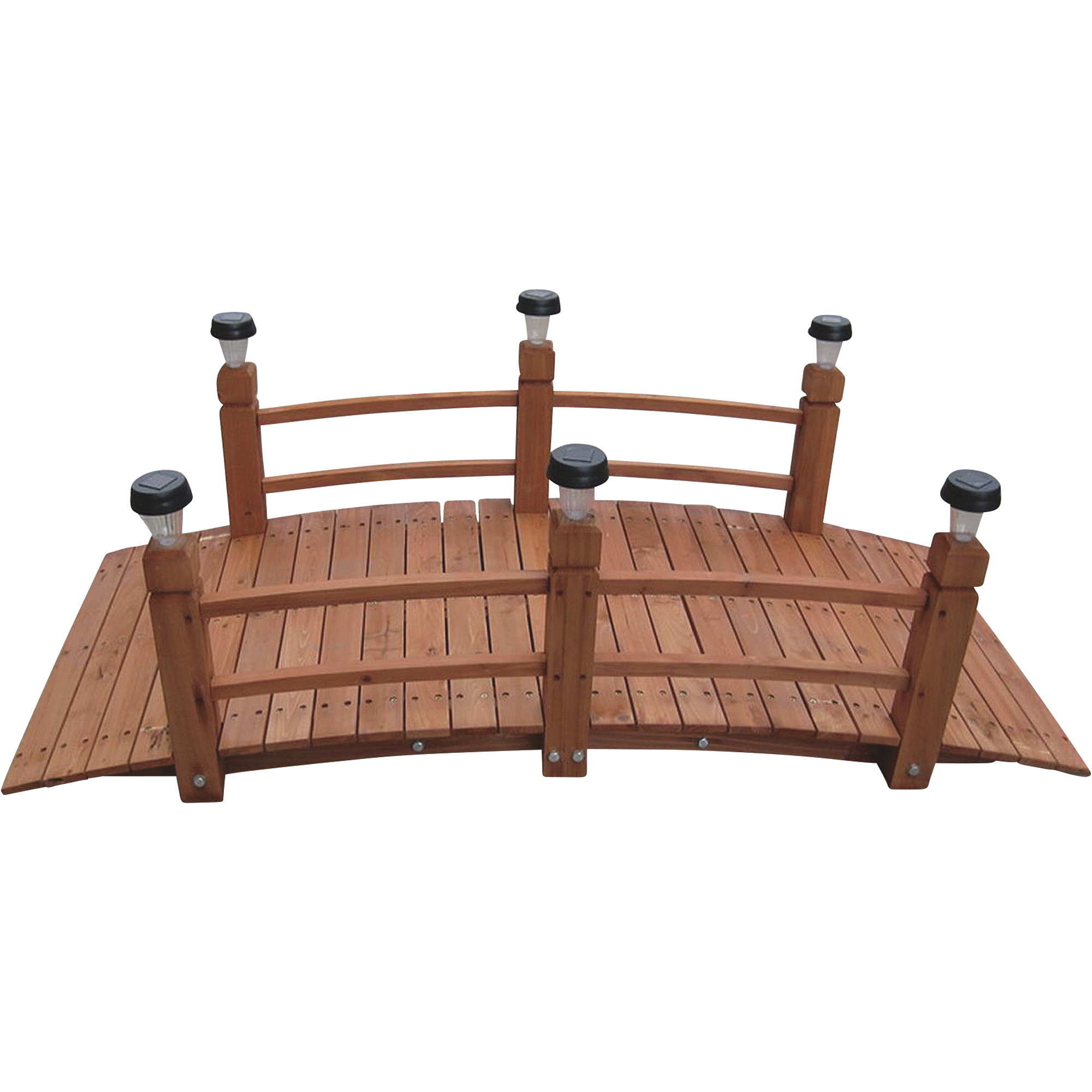 Decorative Wood Bridge with Lighting Essentials Solar Lights â 5ft.