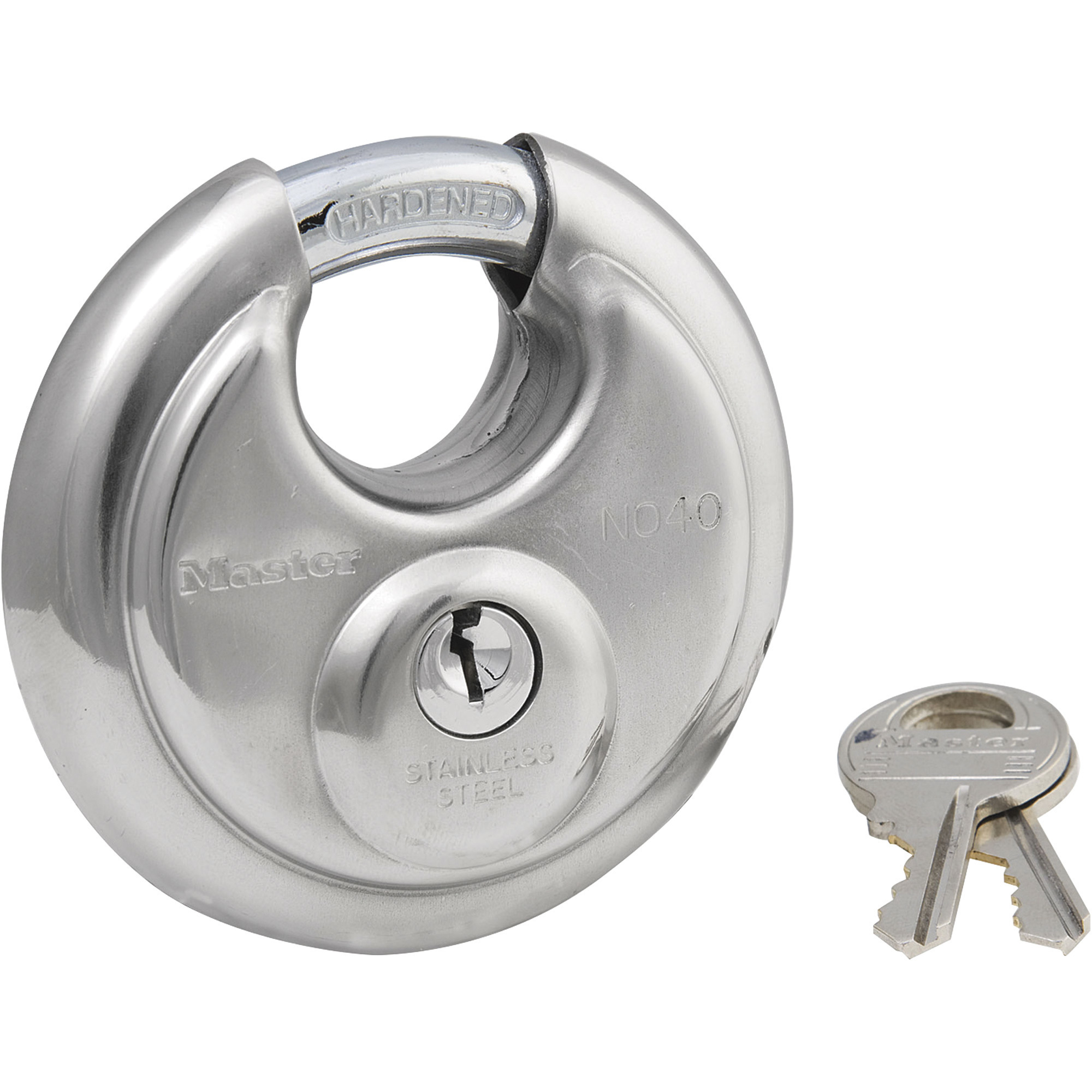 Master Lock 2-Pack Round Steel Padlocks with Shielded Shackle â 2 3/4Inch W, Model 40T