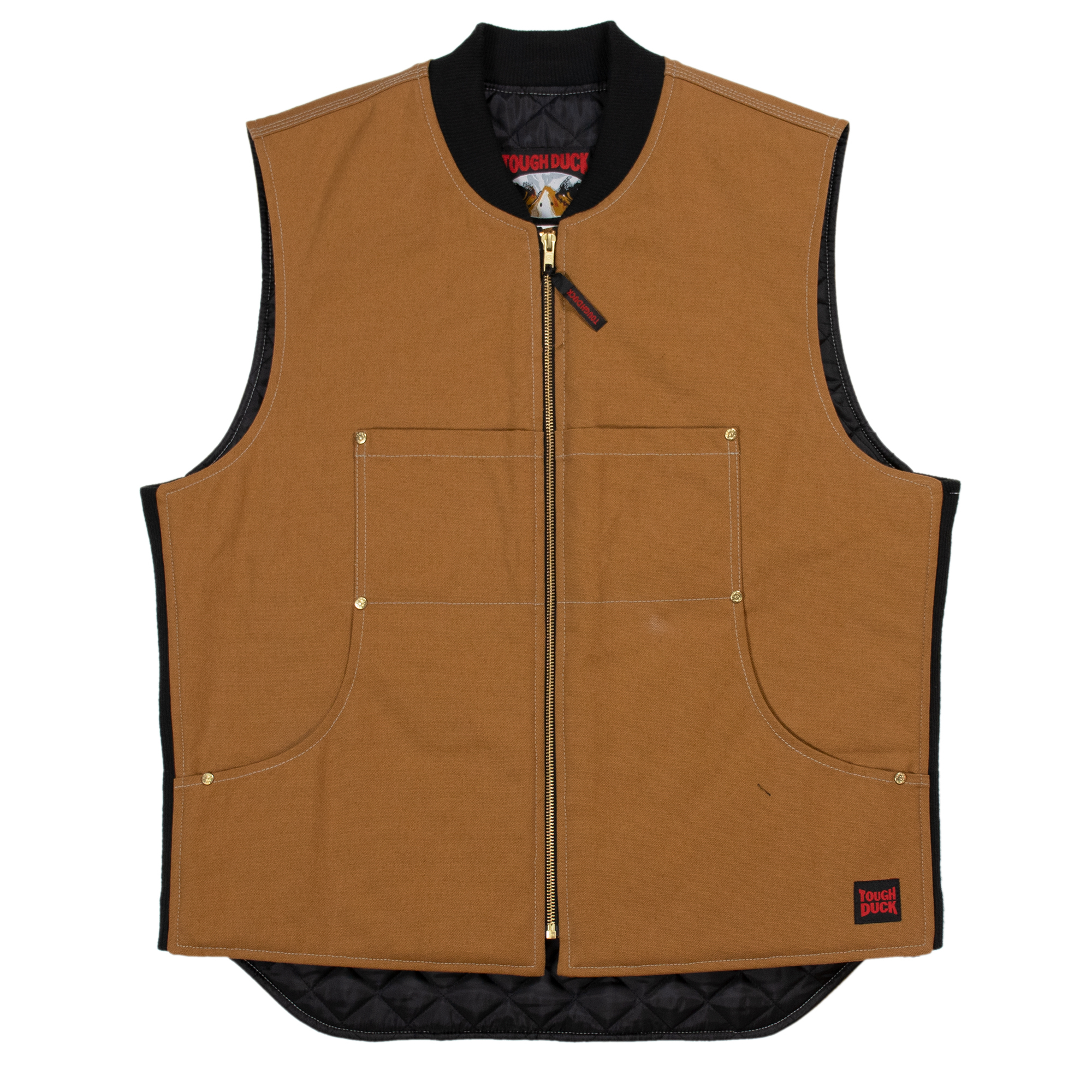 Tough Duck, Moto Vest, Size L, Color BROWN, Model WV041-BROWN-L