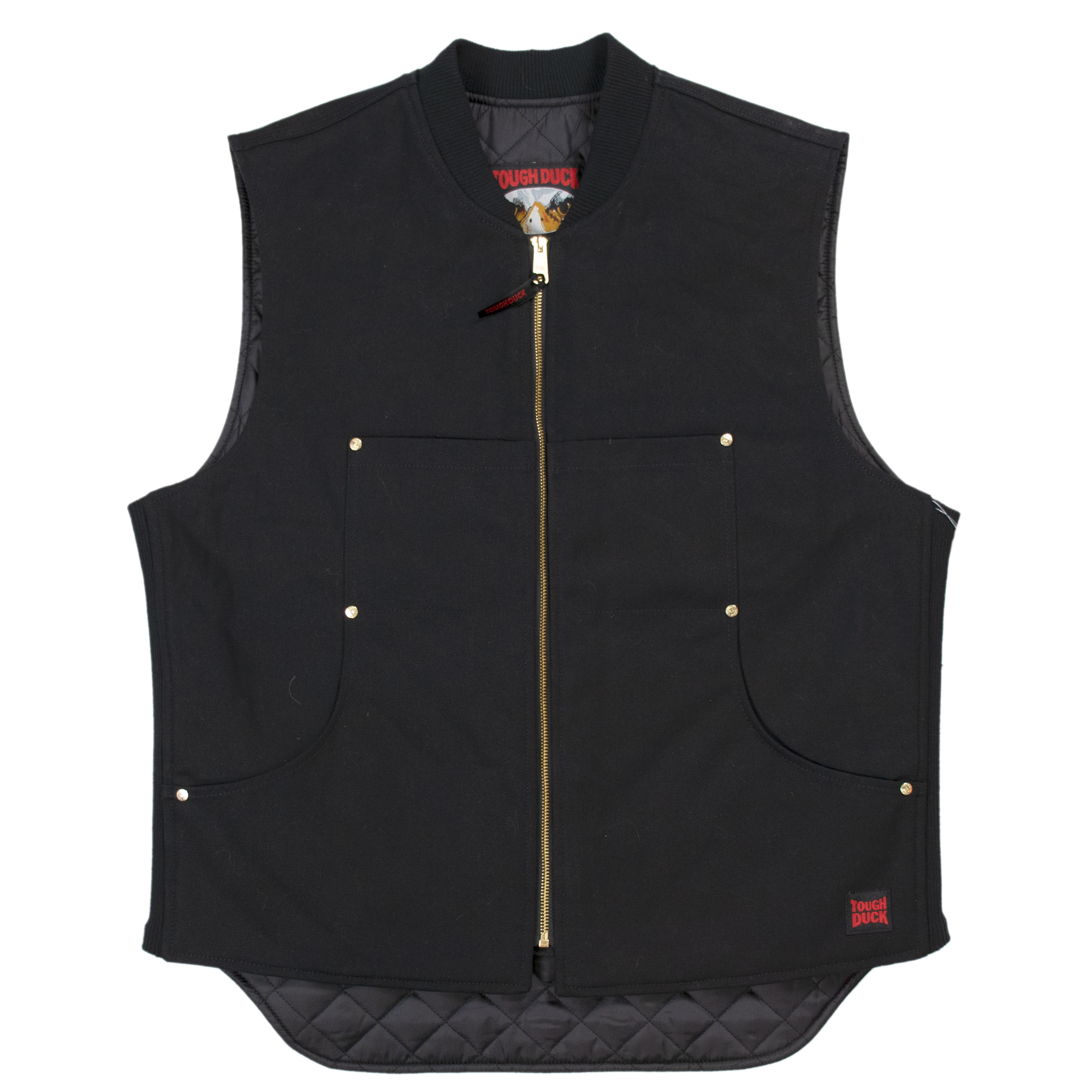 Tough Duck, Moto Vest, Size 4XL, Color BLACK, Model WV042-BLACK-4XL