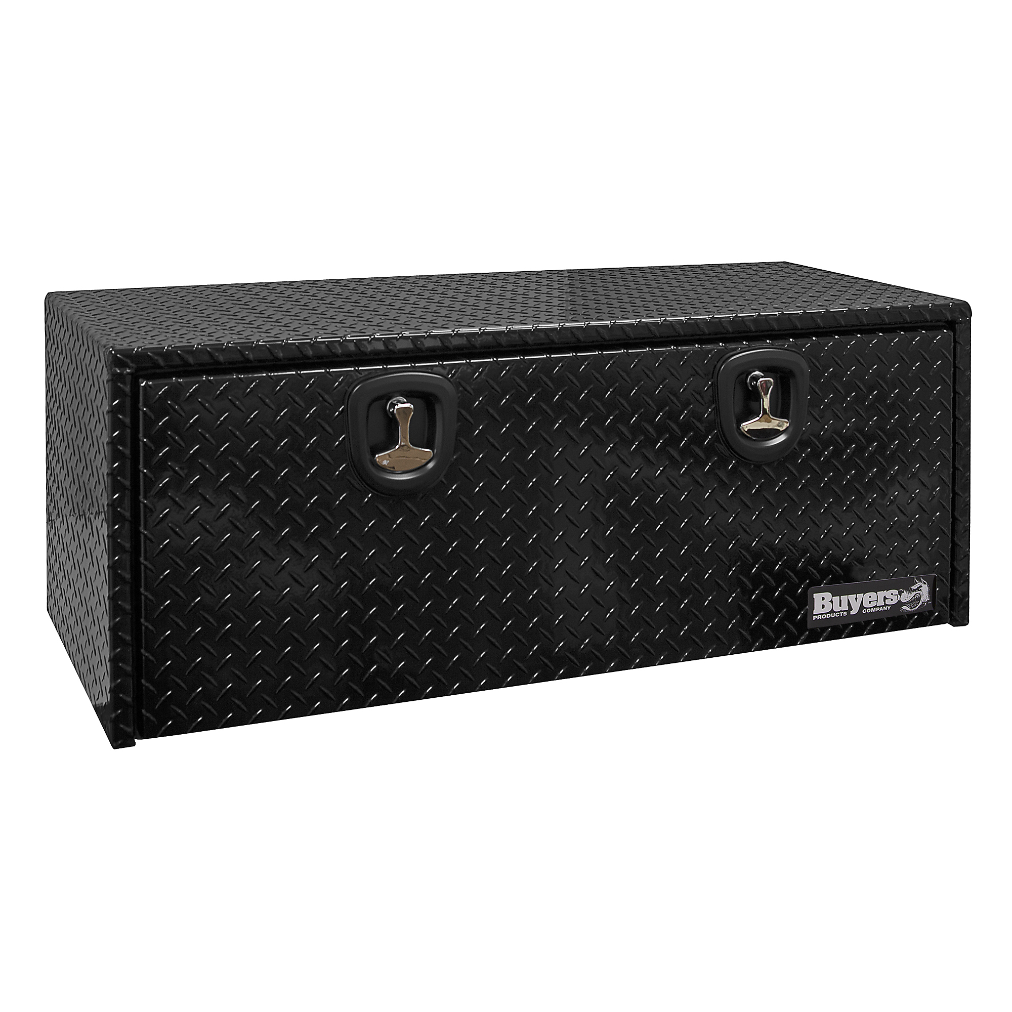 Buyers Products Underbody Truck Box, 48Inch Aluminum, Diamond Plate Glossy Black, Model 1725140