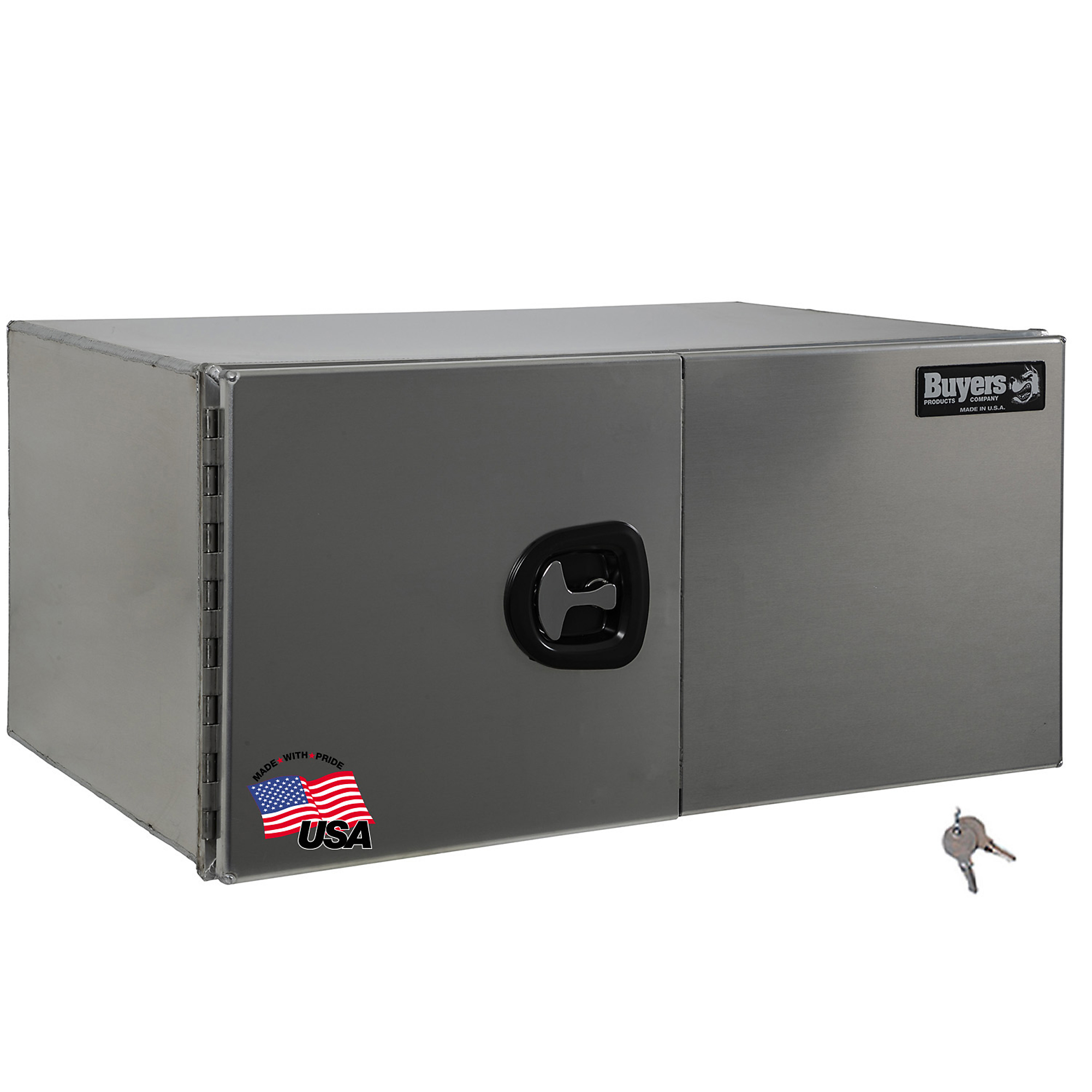 Buyers Products, Barn Door Underbody Truck Box, Width 30 in, Material Aluminum, Color Finish Smooth Silver, Model 1705333