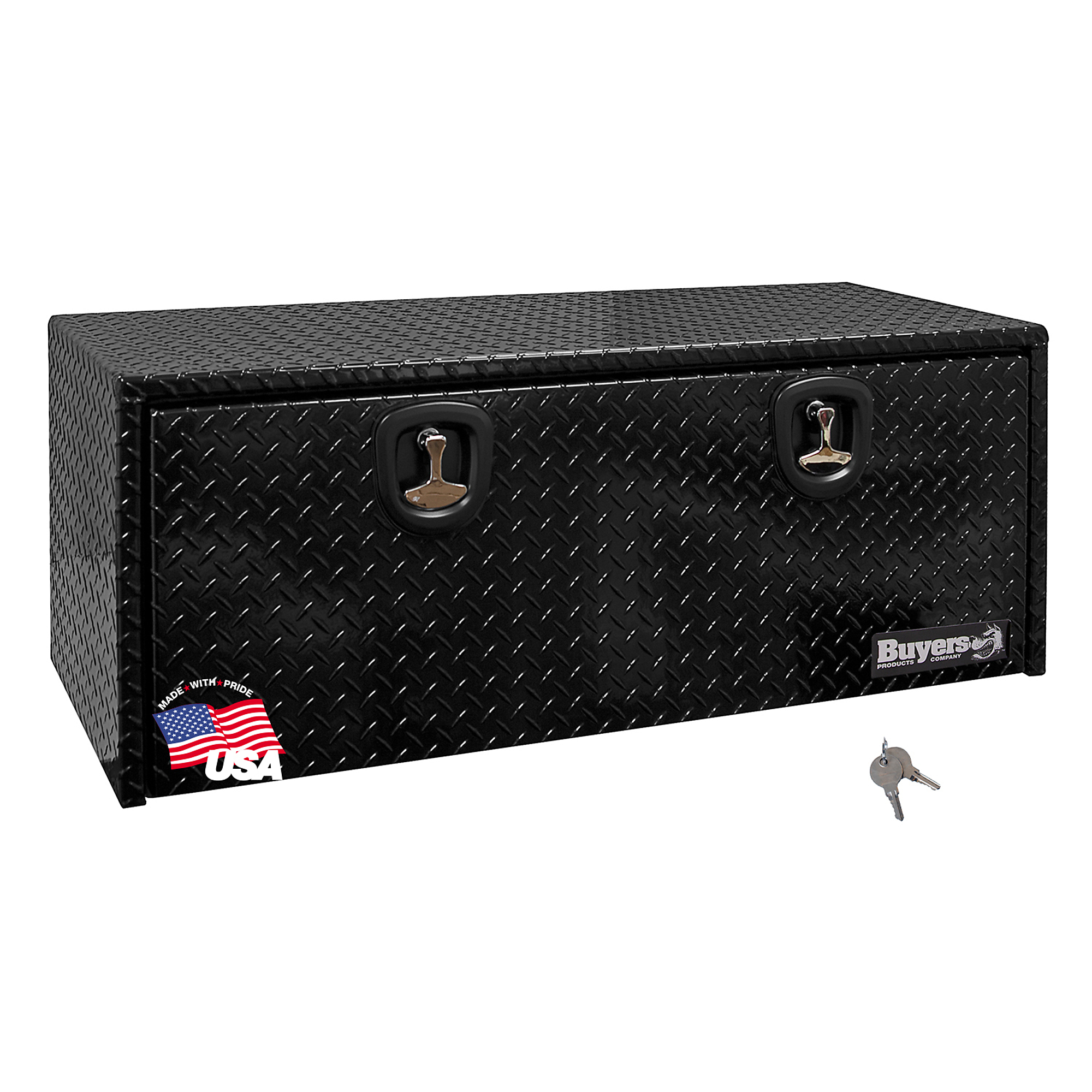 Buyers Products, Underbody Truck Box, Width 72 in, Material Aluminum, Color Finish Diamond Plate Glossy Black, Model 1725147