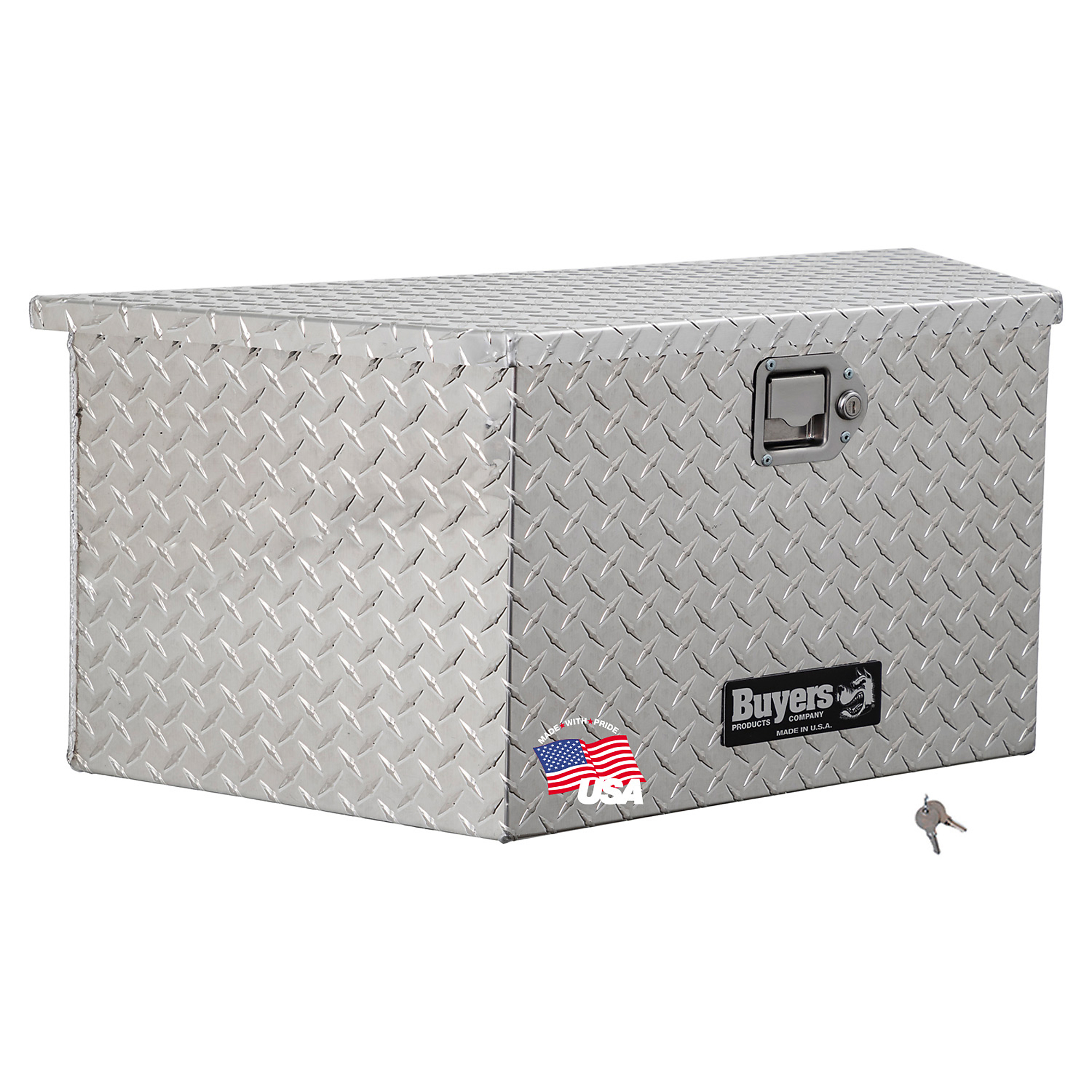 Buyers Products Trailer Tongue Box, 34Inch Aluminum, Diamond Plate Silver, Model 1701380
