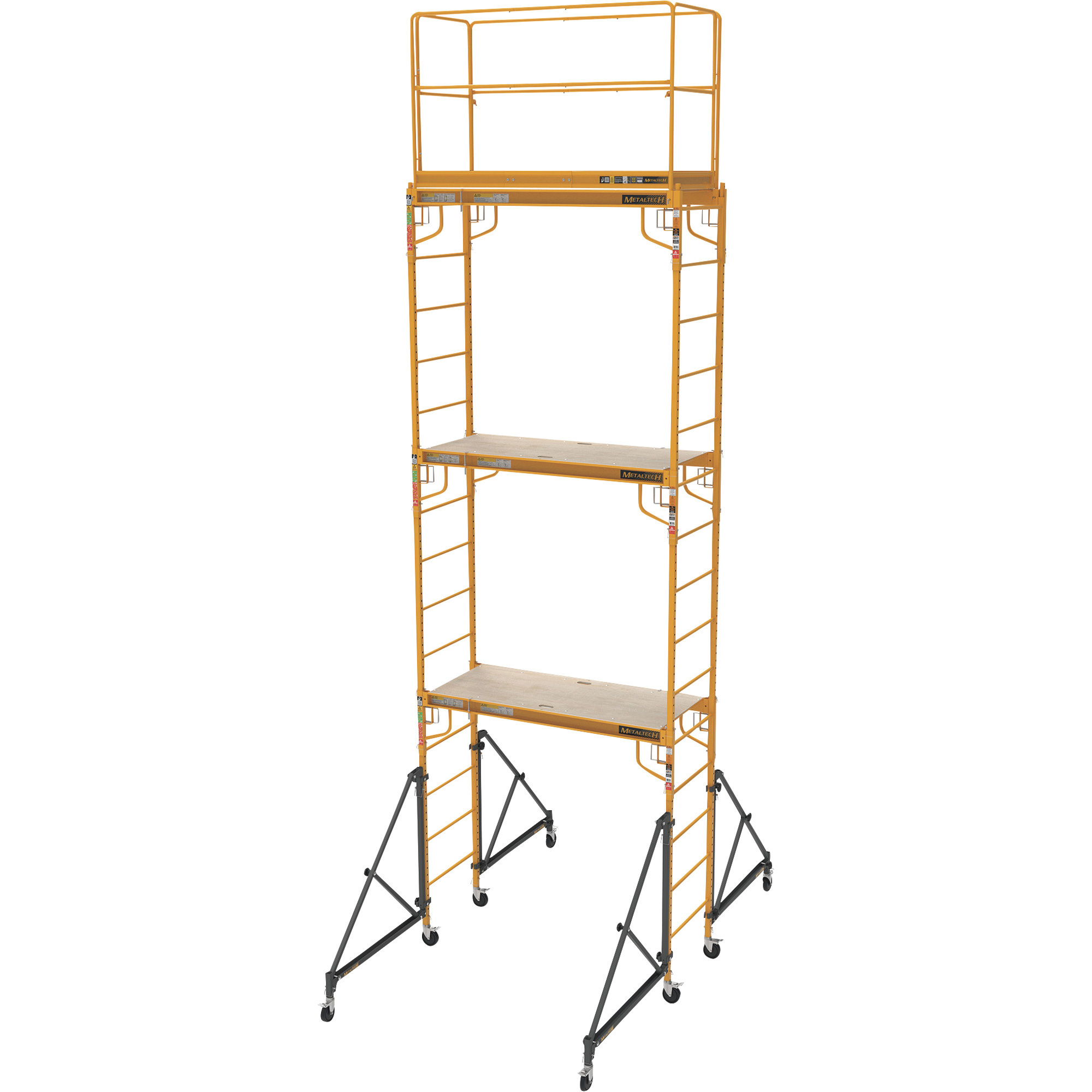 Metaltech Multipurpose 18ft. Maxi Square Triple Baker-Style Scaffold Tower Package, 733-Lb. Capacity, 73Inch W X 124Inch D X 241Inch H, Model I-T3CISC