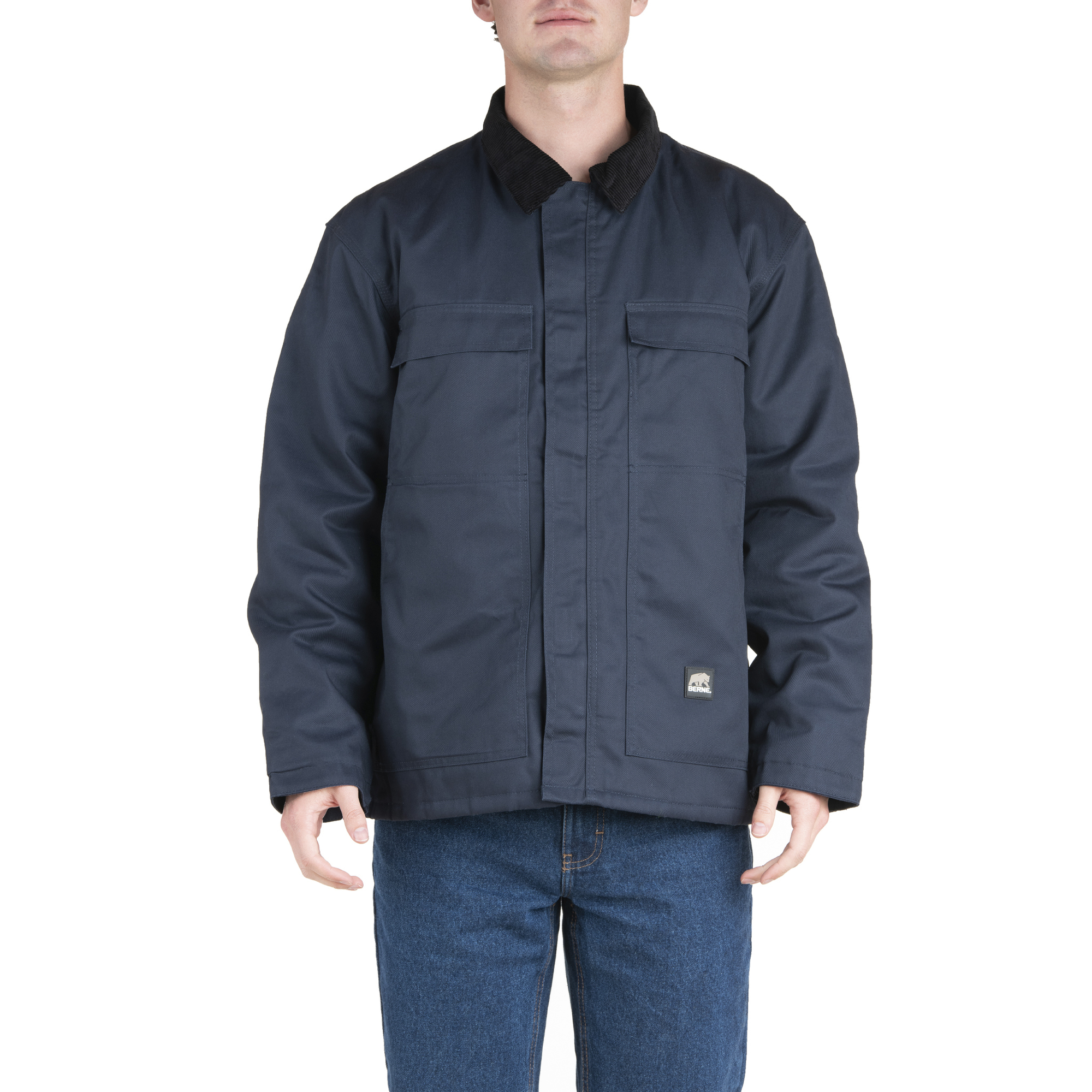 Berne Apparel, Heritage Twill Chore Coat, Size M, Color Navy, Model CH414