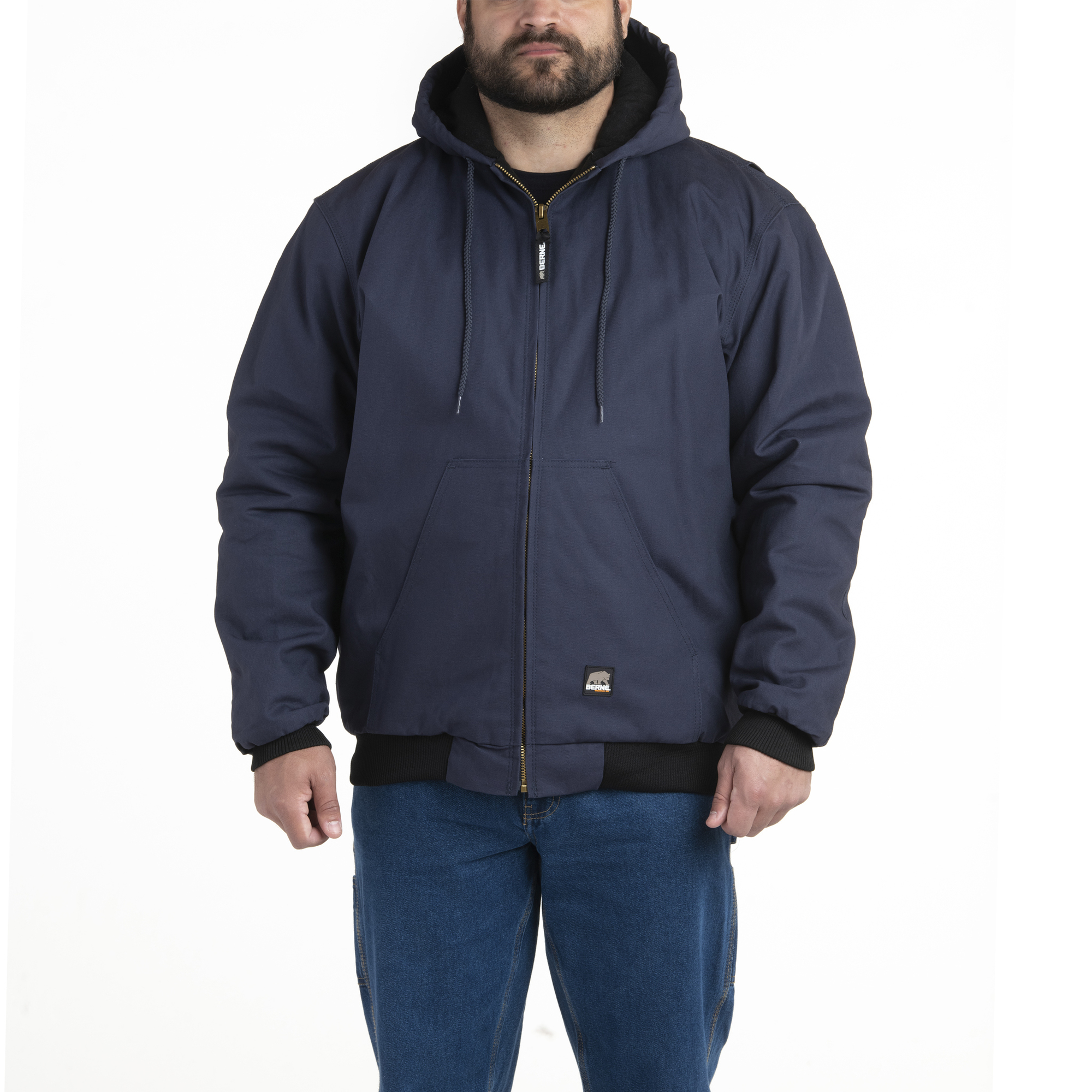 Berne Apparel, Heritage Hooded Jacket, Size 5XL, Color Navy, Model HJ51