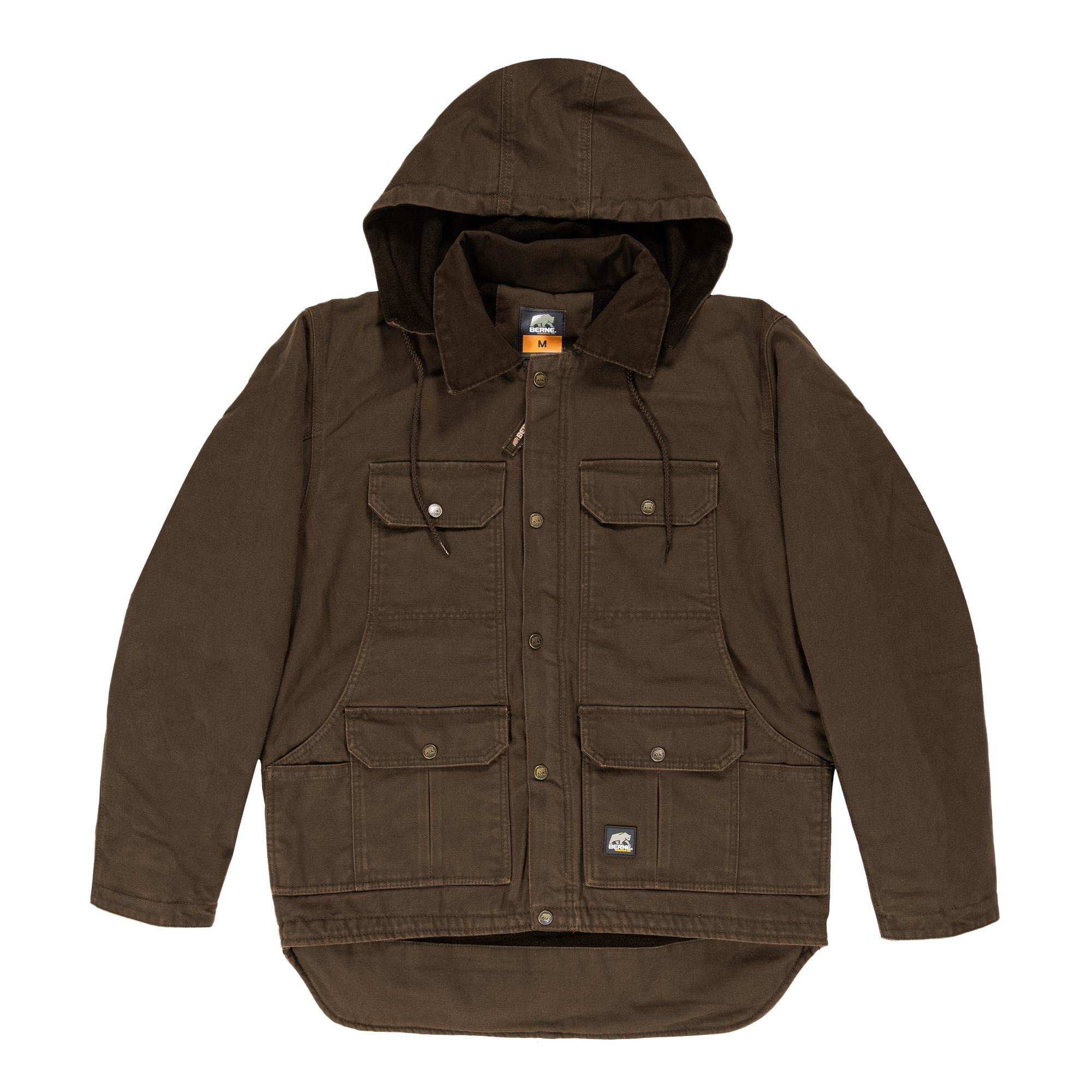 Berne Apparel, Heritage Hooded Jacket, Size 4XL, Color Bark, Model JC613