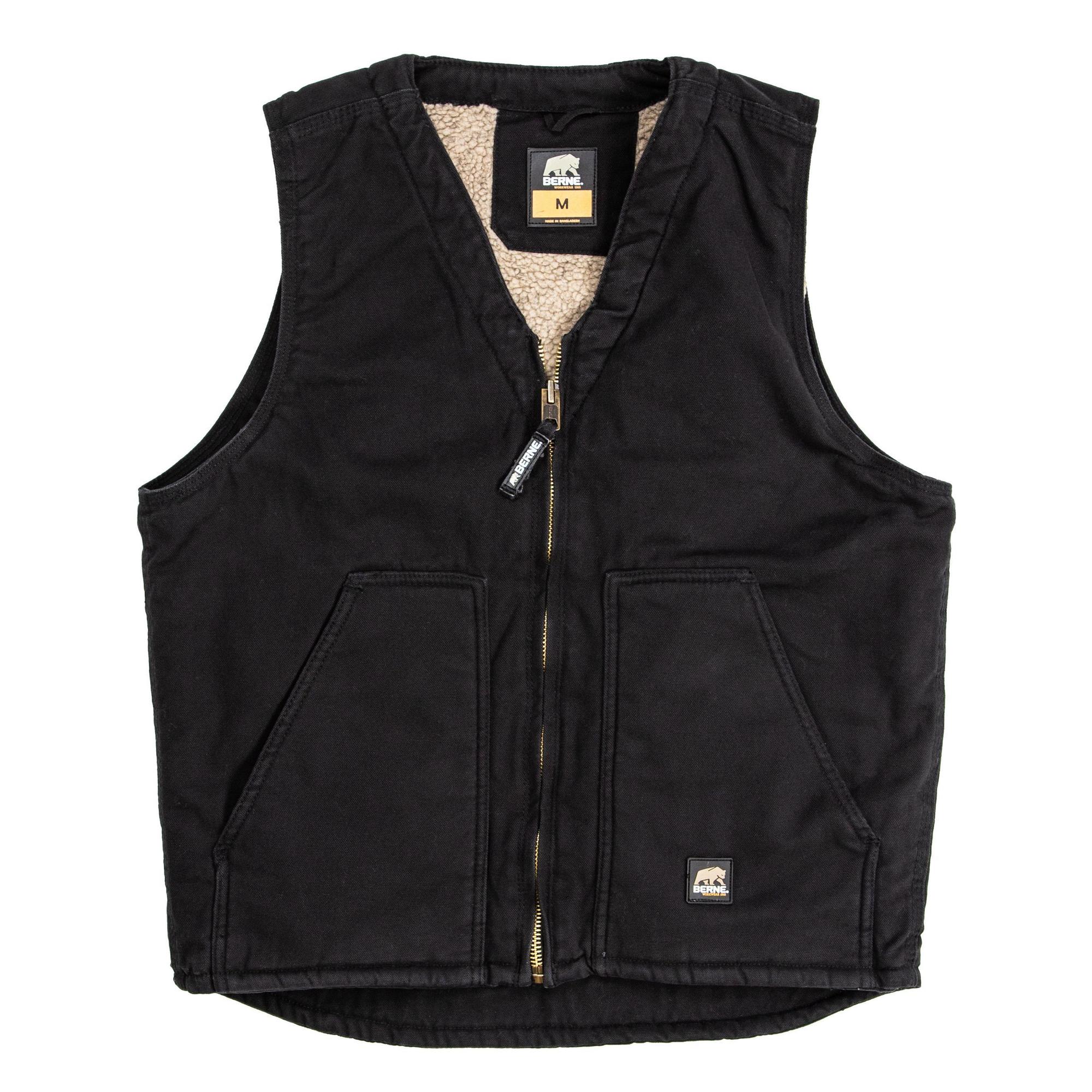 Berne Apparel, High Country V-Neck Vest, Size XL, Color Black, Model VW531