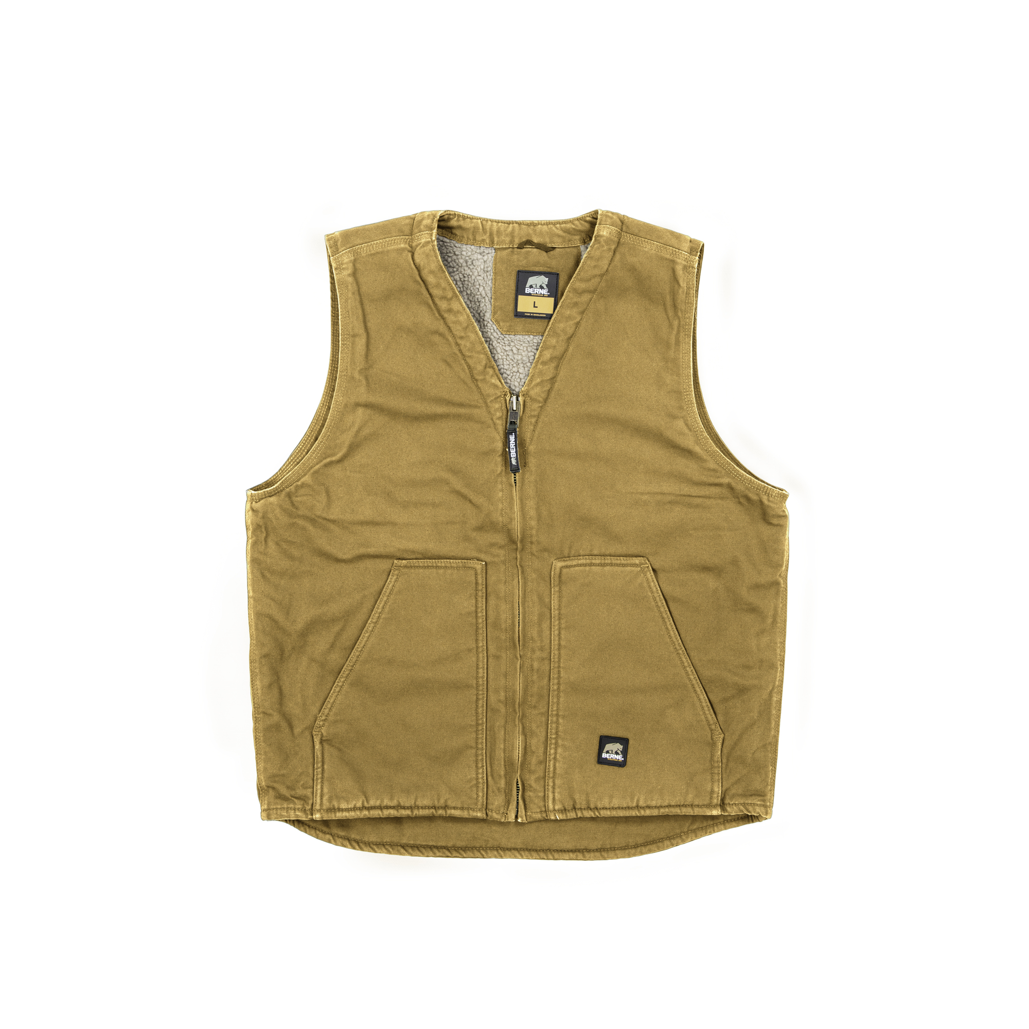 Berne Apparel, High Country V-Neck Vest, Size 4XL, Color Brown Duck, Model VW531