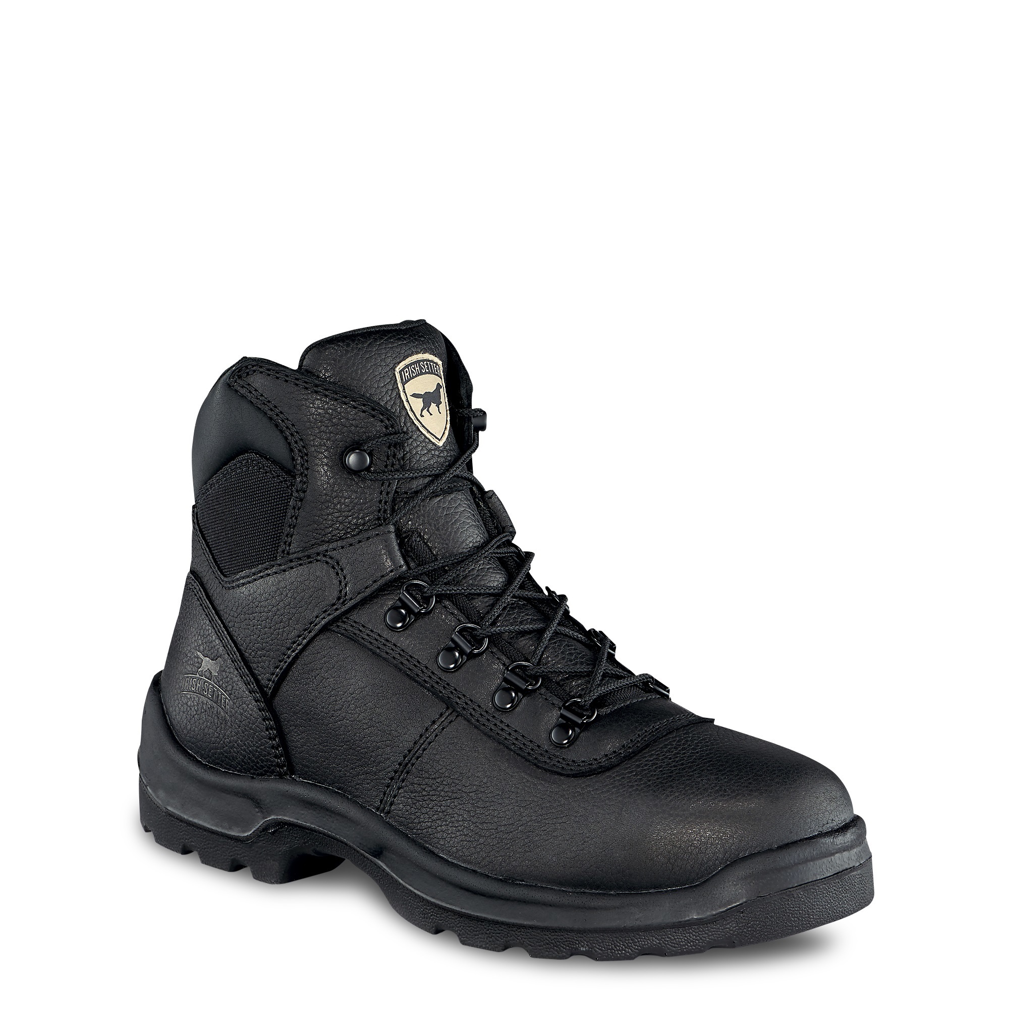 Irish Setter, MEN'S 6Inch HIKER SAFETY TOE BOOT, Size 12, Width Wide, Color Black, Model 83612