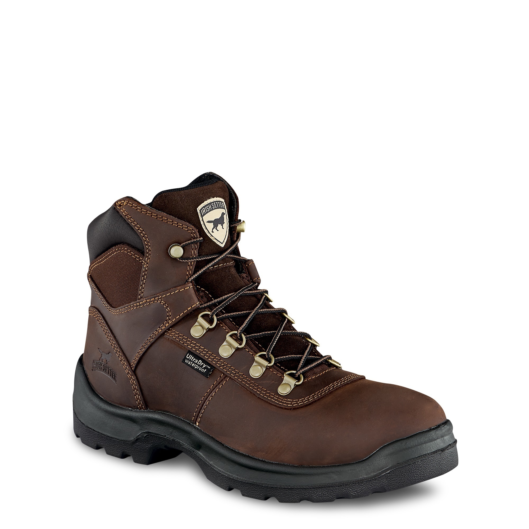 Irish Setter, MEN'S 6Inch HIKER SOFT-TOE WATERPROOFBOOT, Size 8, Width Wide, Color Brown, Model 83617