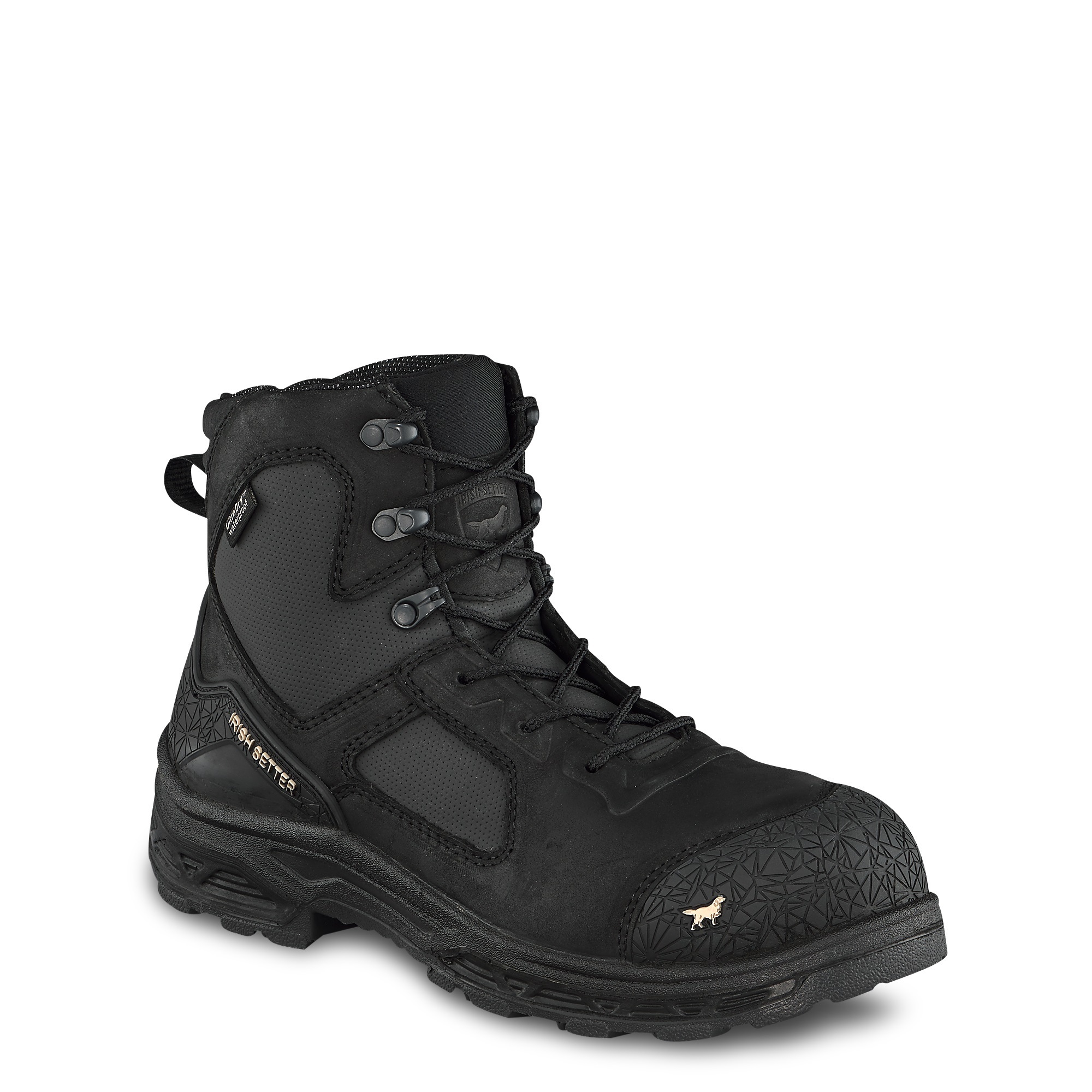 Irish Setter, MEN'S 6Inch SAFETY-TOE WATERPROOF BOOT, Size 11 1/2, Width Medium, Color Black, Model 83642