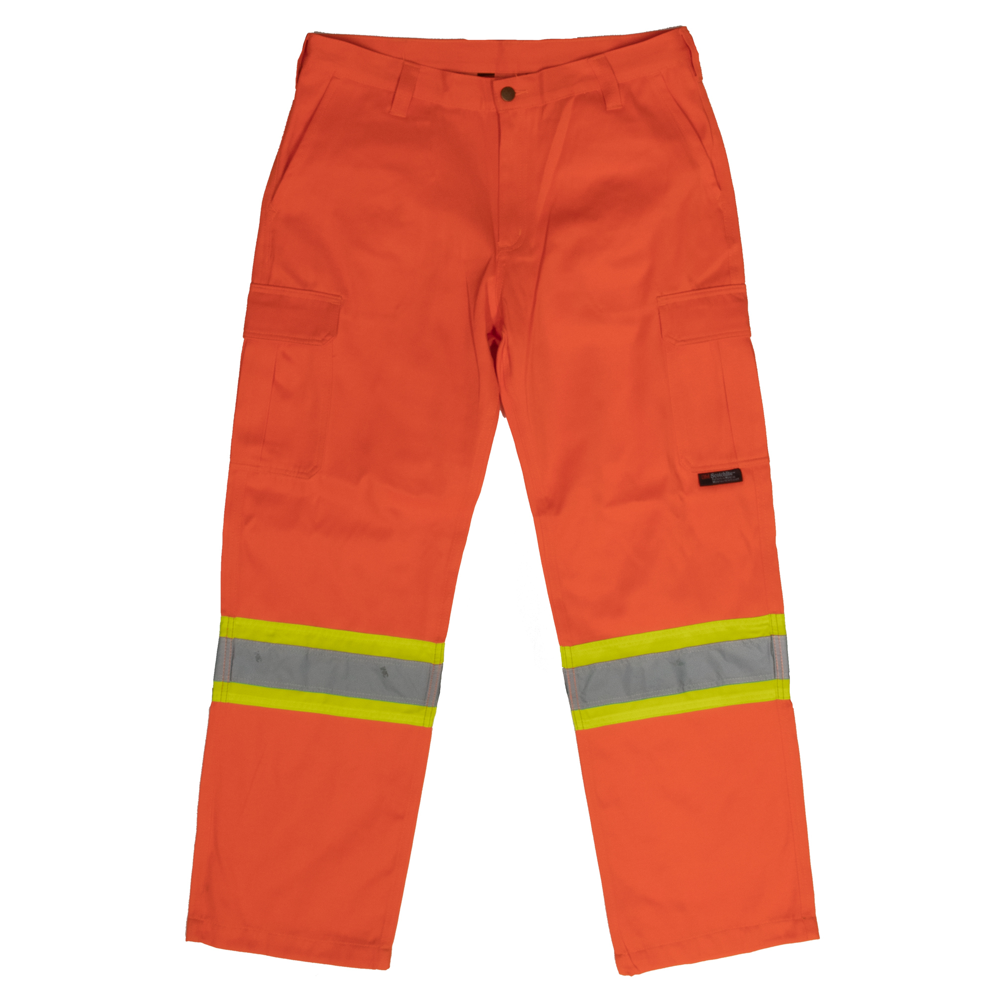 Tough Duck, Safety Cargo Work Pant, Waist 32 in, Inseam 30 in, Color Fluorescent Orange, Model SP010
