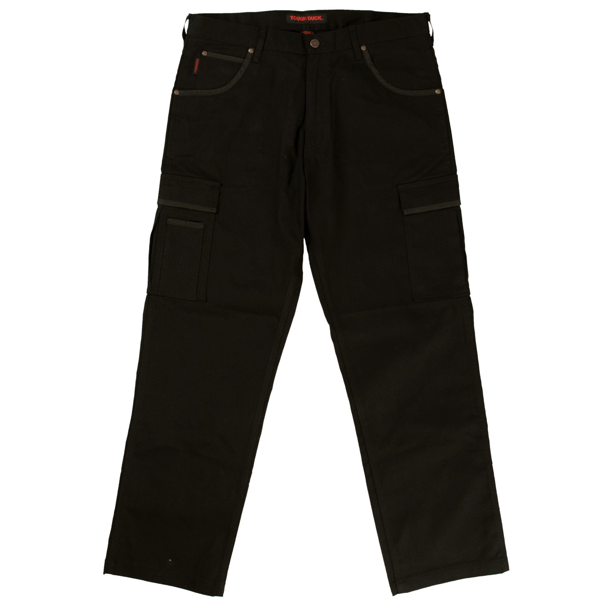 Tough Duck, Flex Twill Cargo Pant, Waist 48 in, Inseam 32 in, Color Black, Model 601016