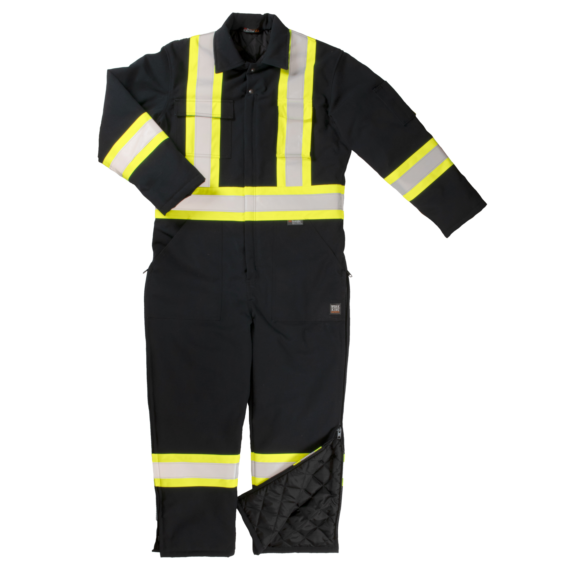 Tough Duck, Insulated Safety Coverall, Size 3XL, Color Black, Model S78721