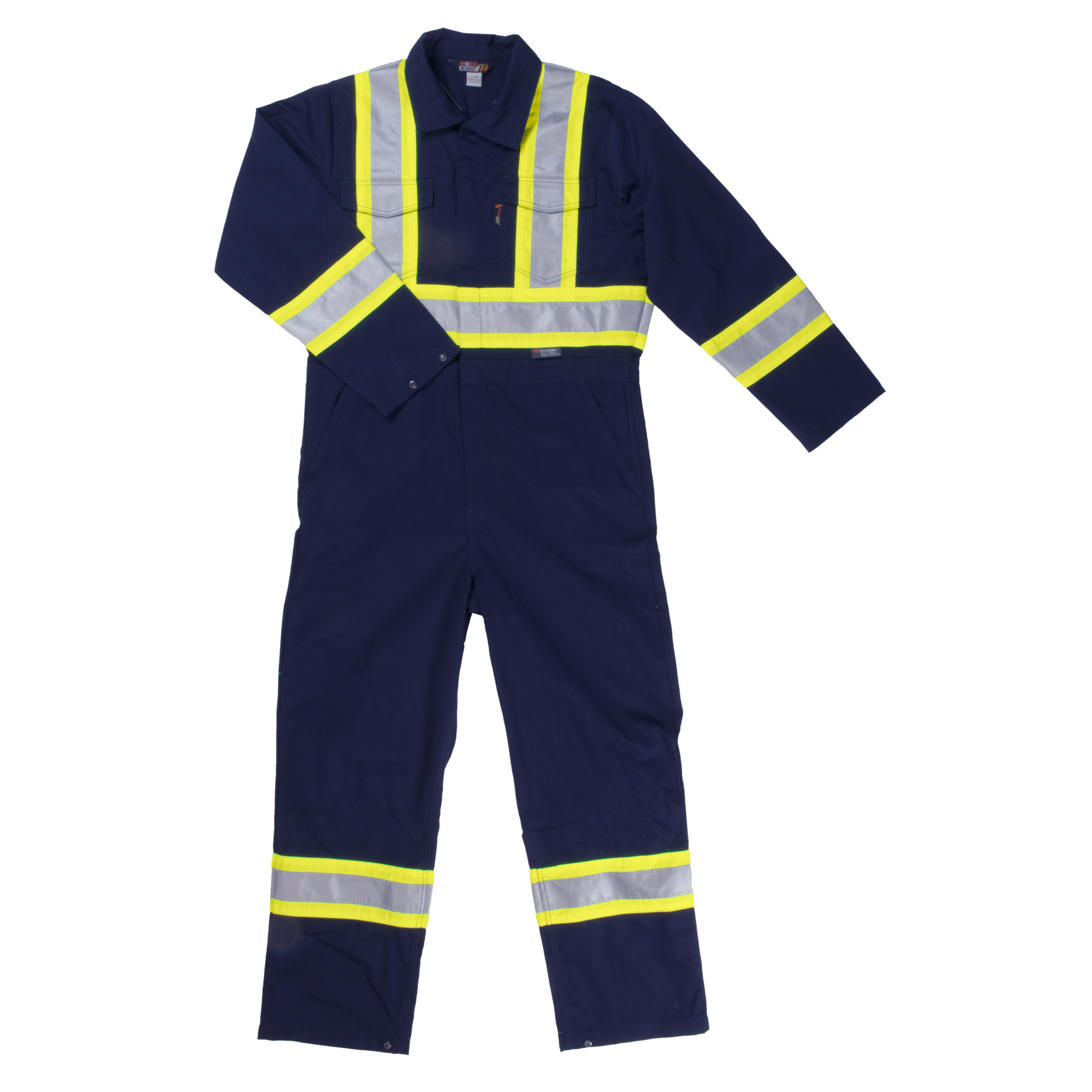 Tough Duck, Unlined Safety Coverall, Size 2XL, Color Navy, Model S79221