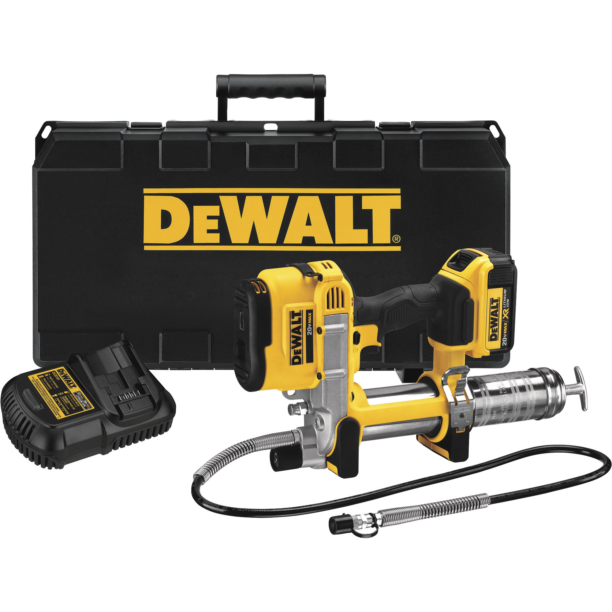 DEWALT Cordless Grease Gun Kit, 20V, 10,000 PSI, 1 Lithium-Ion Battery, Model DCGG571M1