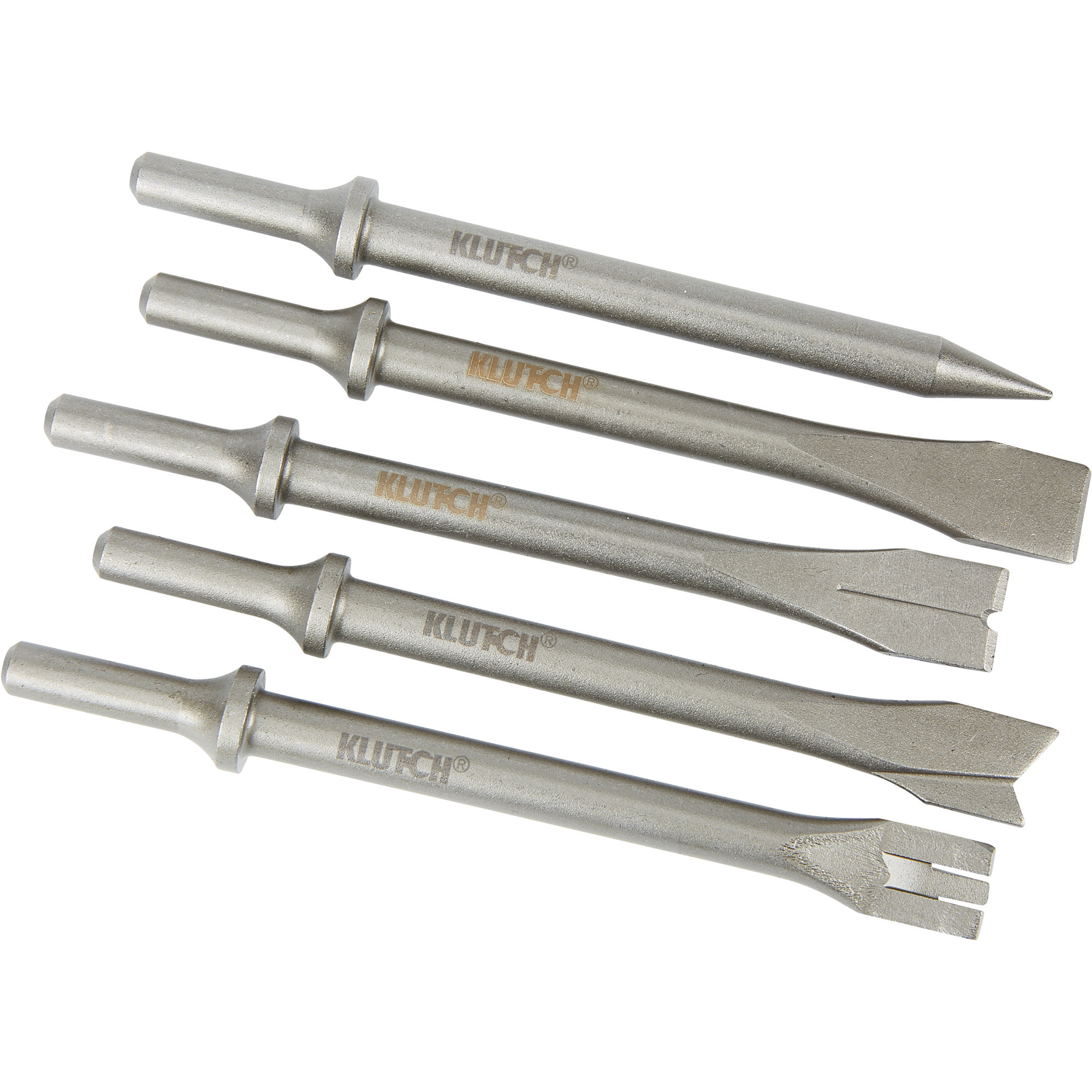 Klutch Air Hammer Chisel Set, 5-Piece