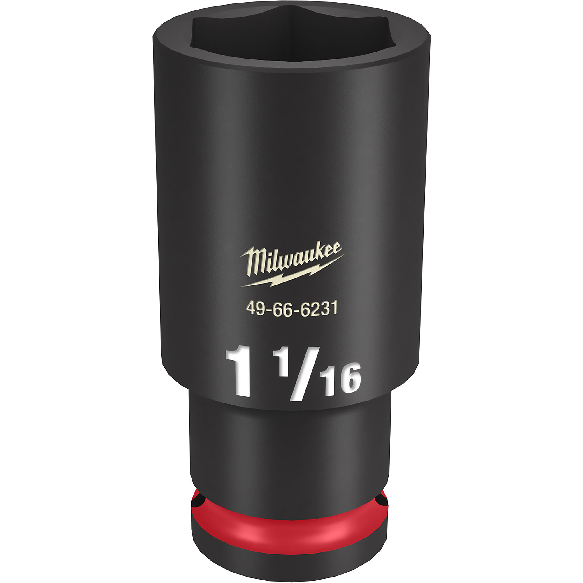 Milwaukee SHOCKWAVE Impact Duty , 1/2Inch Drive 1-1/16Inch Deep 6 Point Socket, Drive Size 1/2 in, Model 49-66-6231