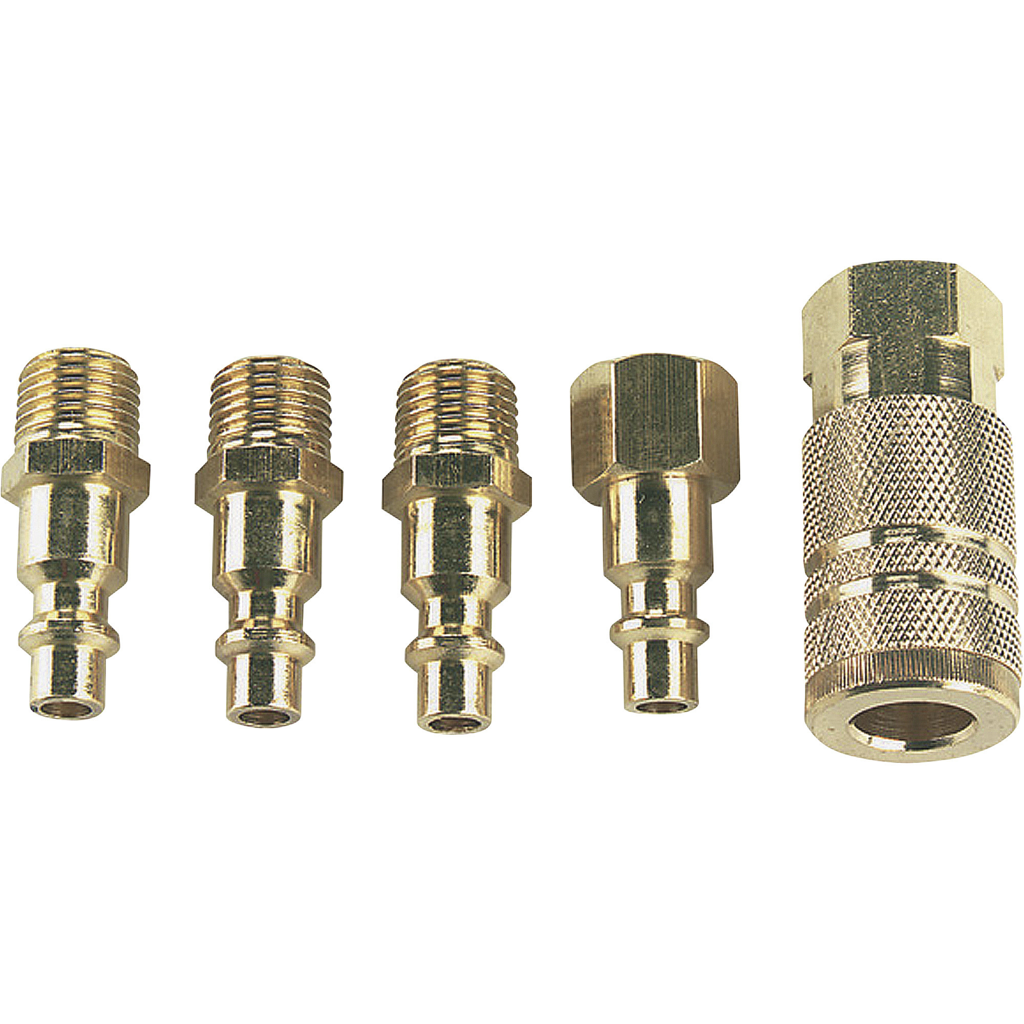 Klutch 1/4Inch Air Coupler Set, 5-Piece