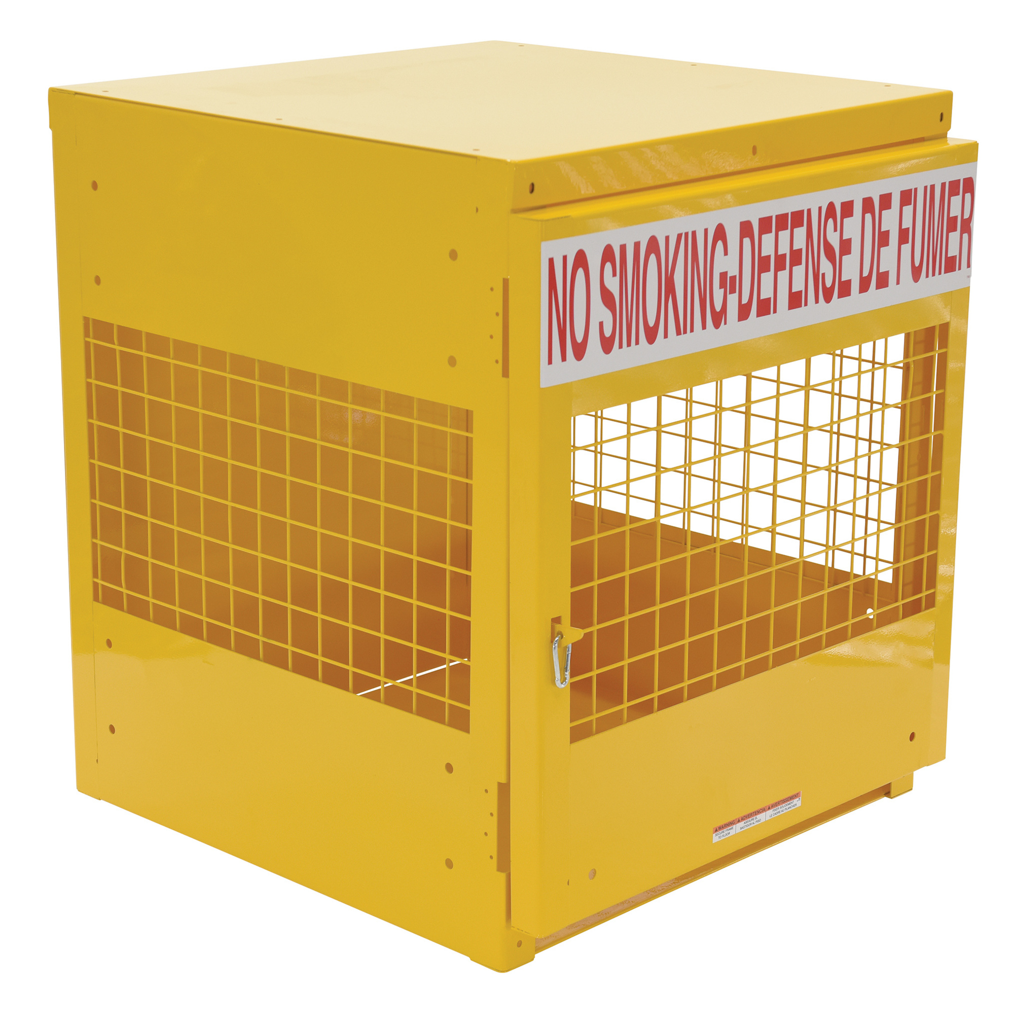 Vestil, Canadian LP cylinder storage cabinet 4 capacity, Height 35.25 in, Width 30 in, Color Yellow, Model CYL-LP-4-CA