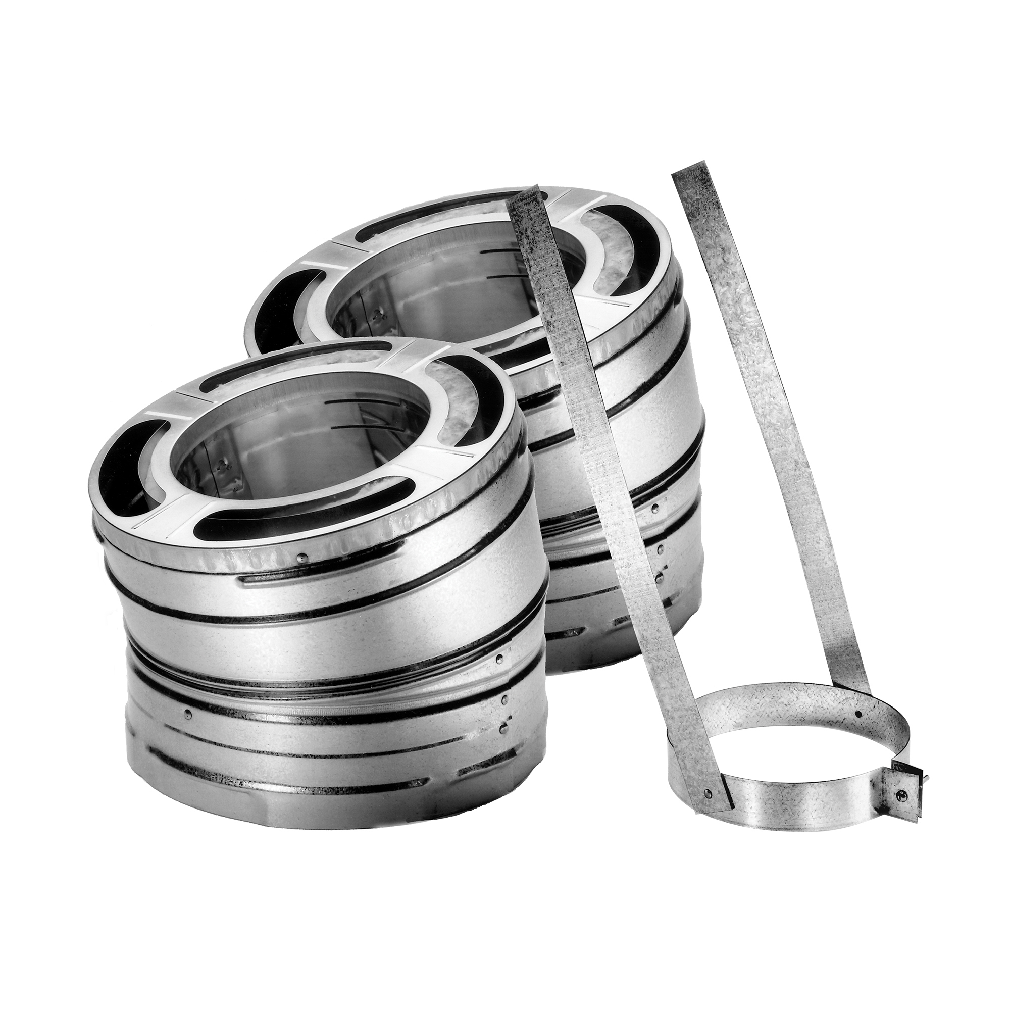DuraVent, 8Inch Diameter 30Â° Kit 2 Elbows Strap, Included (qty.) 1 Material Galvanized Steel, Model 8DP-E30K