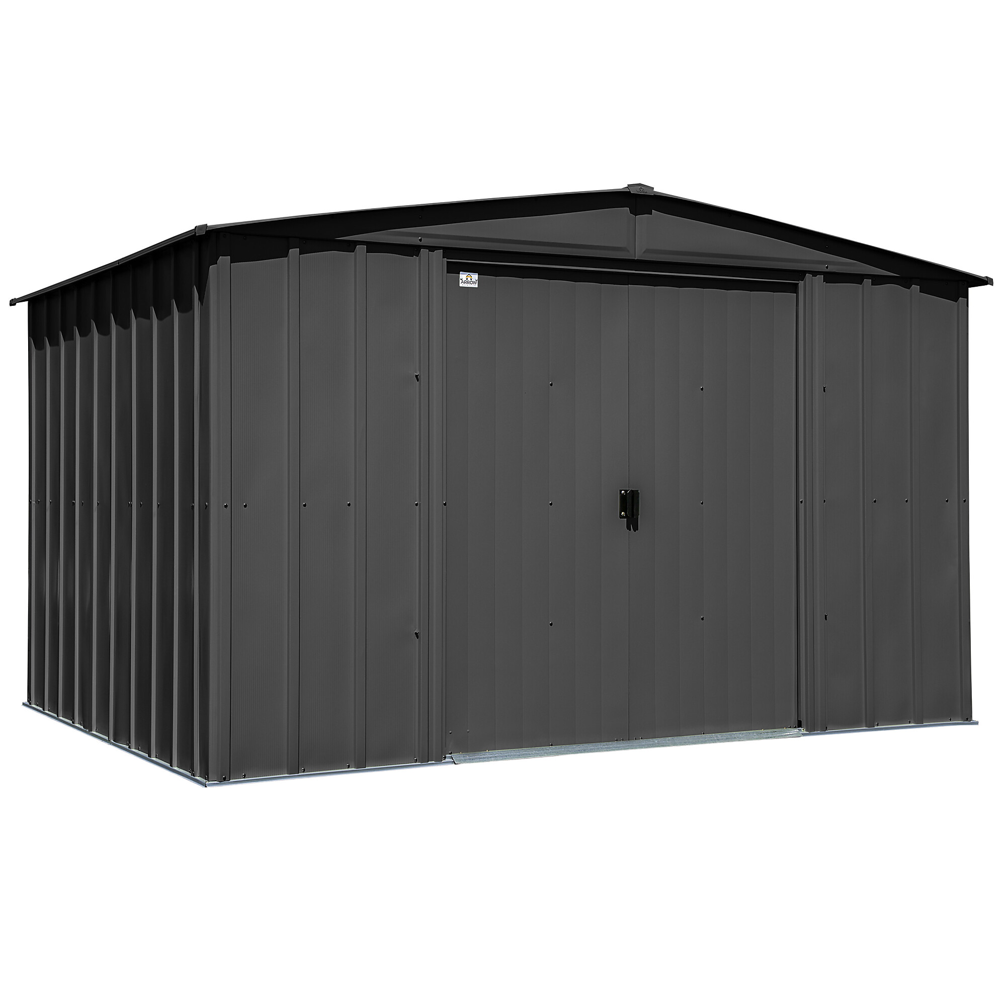 Arrow Storage Products, Classic Steel Shed 10x8 Charcoal CLG108CC, Length 8 ft, Width 10 ft, Model CLG108CC