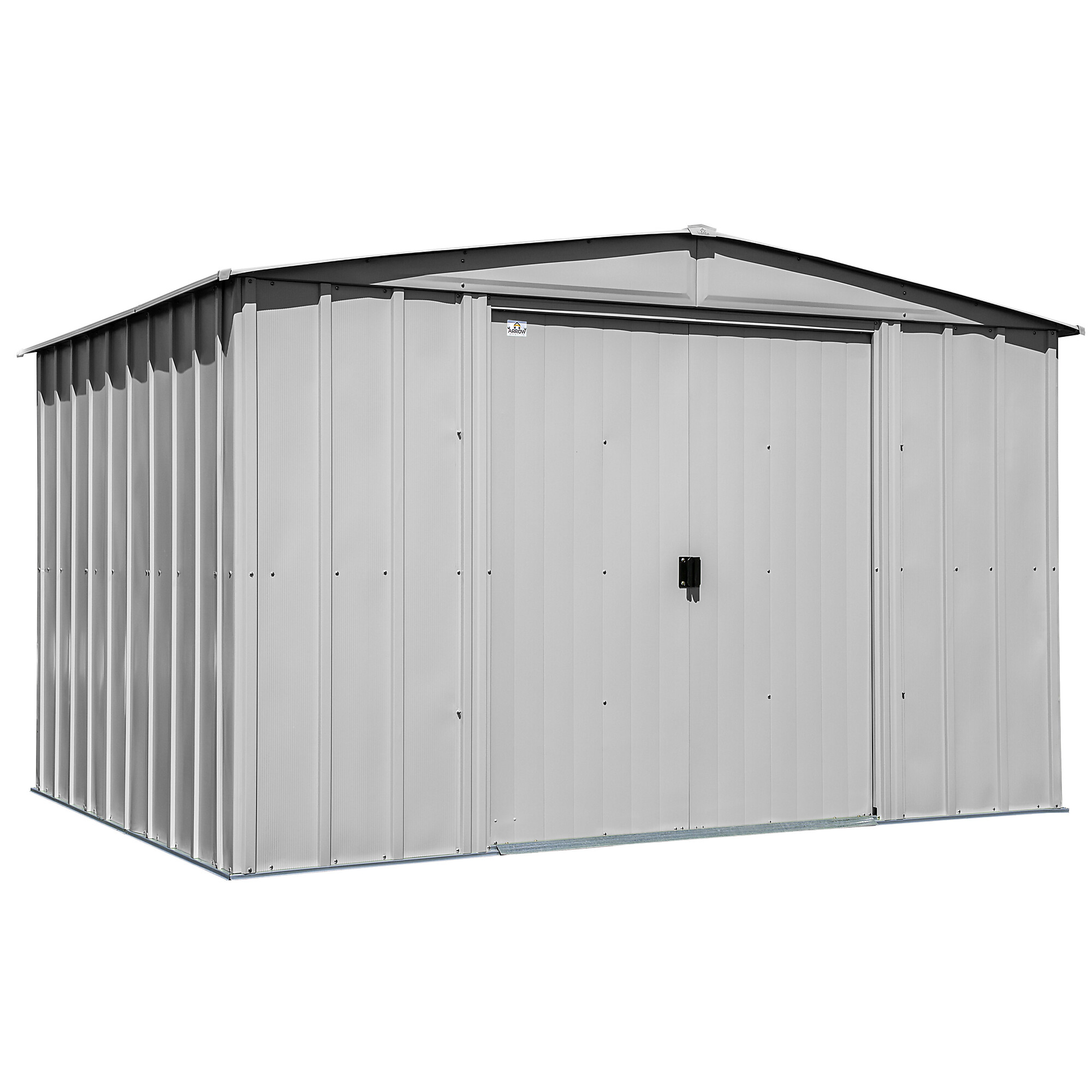 Arrow Storage Products, Classic Steel Shed 10x8 Flute Grey CLG108FG, Length 8 ft, Width 10 ft, Model CLG108FG