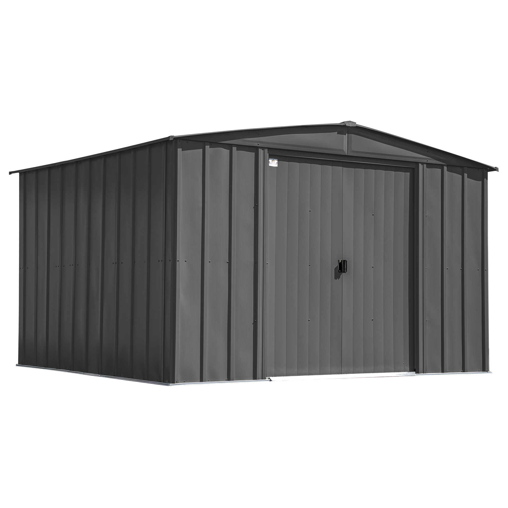 Arrow Storage Products, Classic Steel Shed 10x12 Charcoal CLG1012CC, Length 12 ft, Width 10 ft, Model CLG1012CC