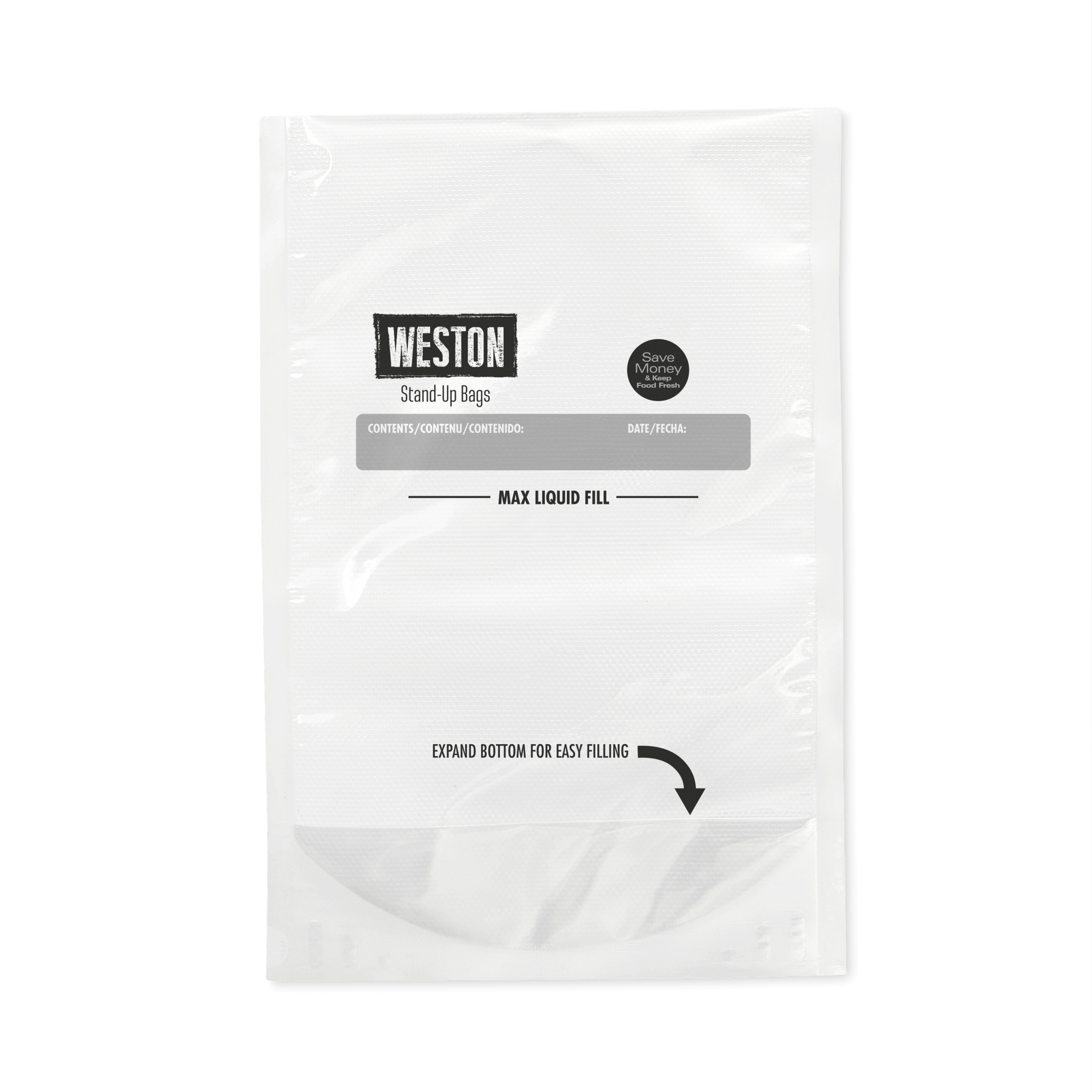 Weston Brand, Vac Sealer Bags 8Inch x 12Inch Easy Fill 32Ct, Width 8 in, Length 12 in, Model 30-1008-W