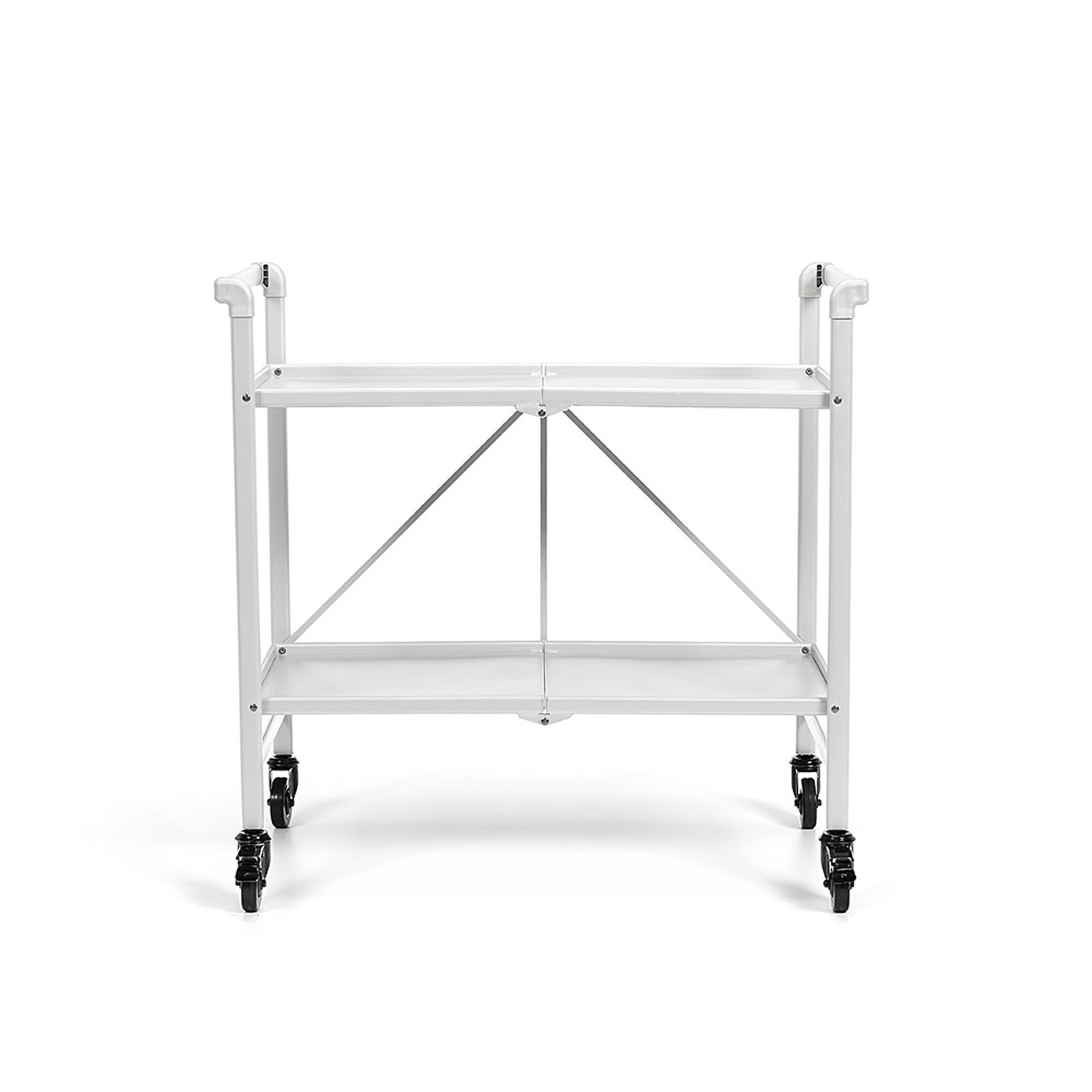 Cosco Outdoor Living, Outdoor/Indoor Folding Serving Cart, Mobile, Table Shape Rectangle, Primary Color White, Height 33.7 in, Model 87602WHT1E