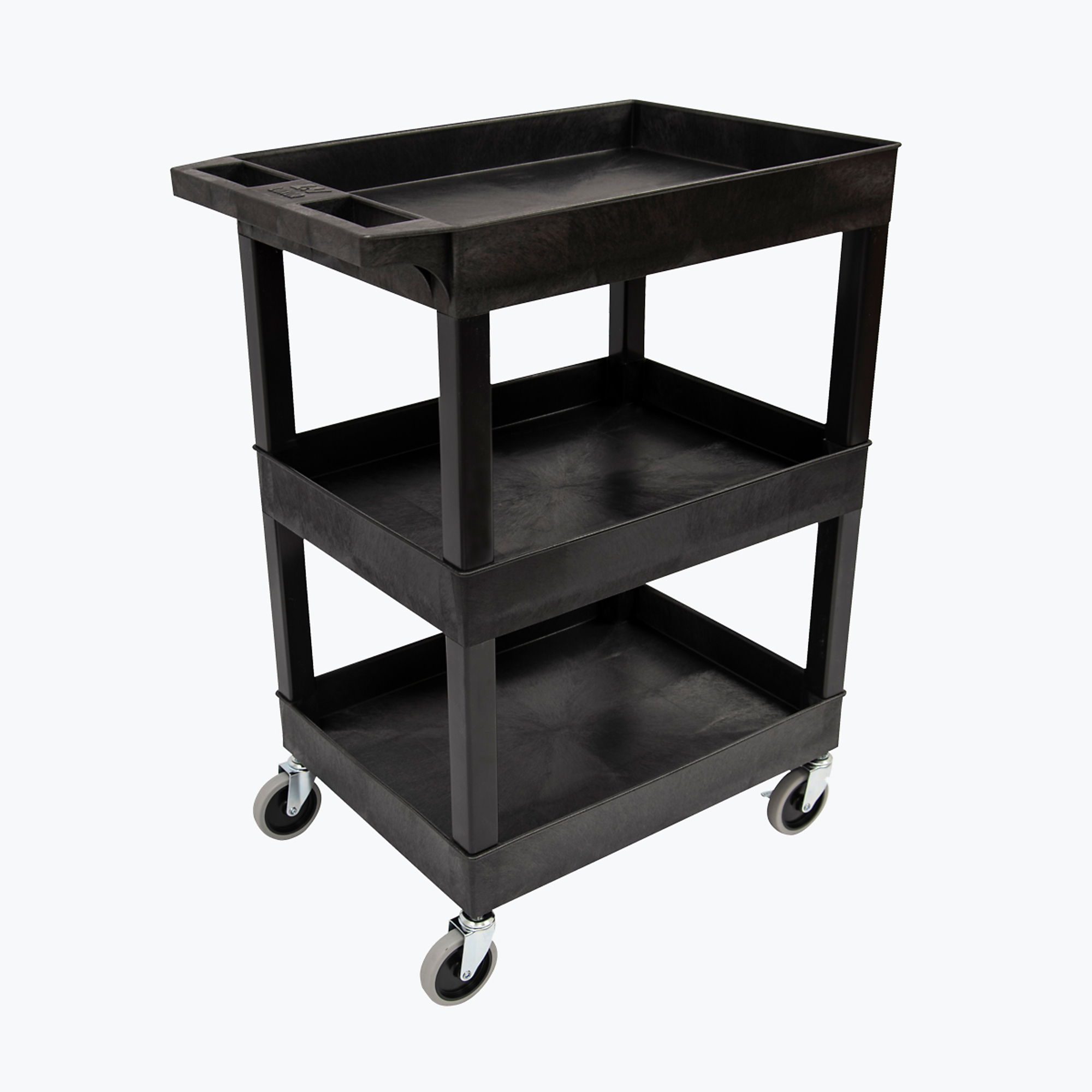 Luxor 24Inch x 18Inch Three Shelf-Black, Total Capacity 400 lb, Material Type Polyethylene, Top Shelf Height 36.25 in, Model SEC111-B