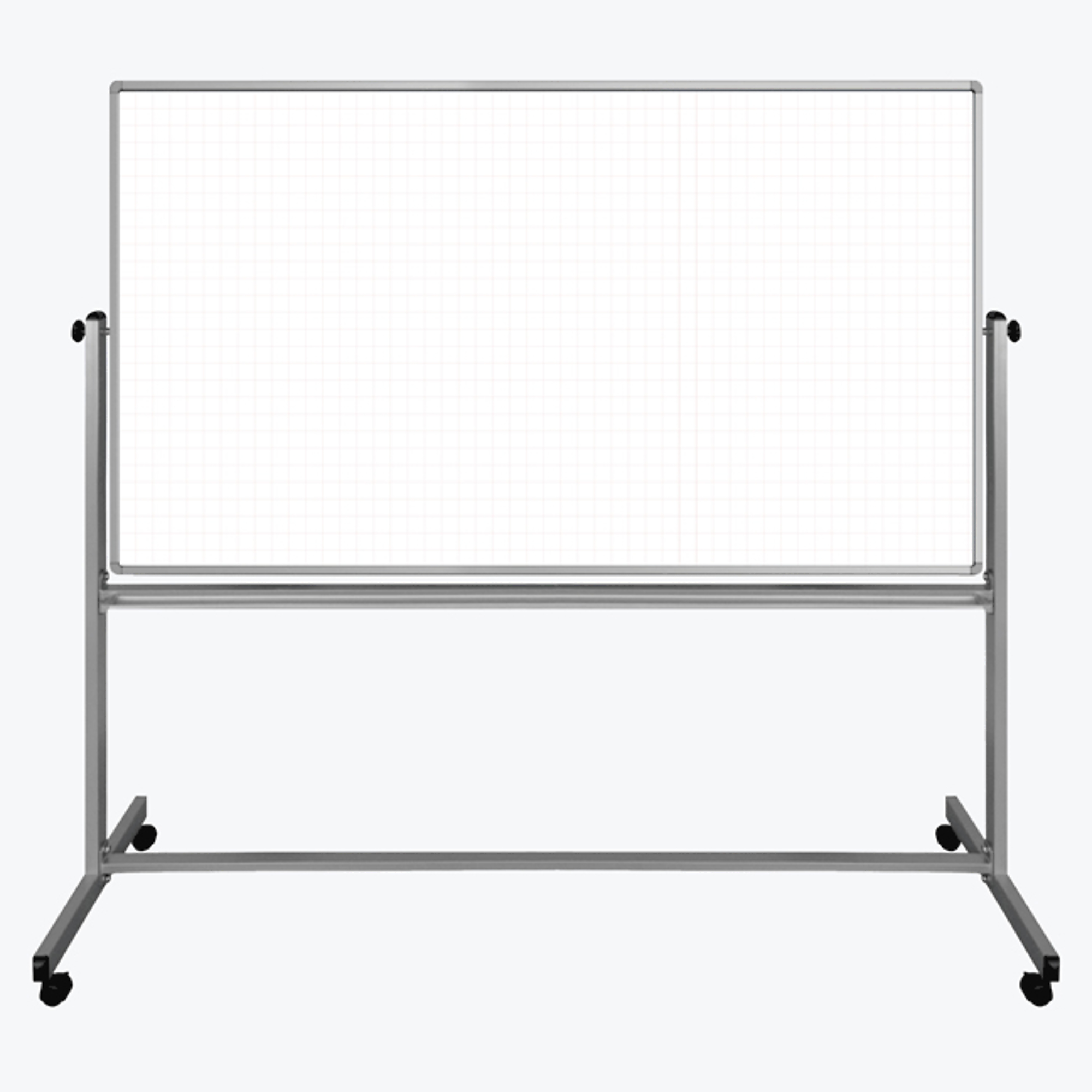 Mobile Magnetic Dry Erase Ghost Grid Board, Color Finish White, Pieces (qty.) 1, Material Steel, Model - Luxor MB7240LB