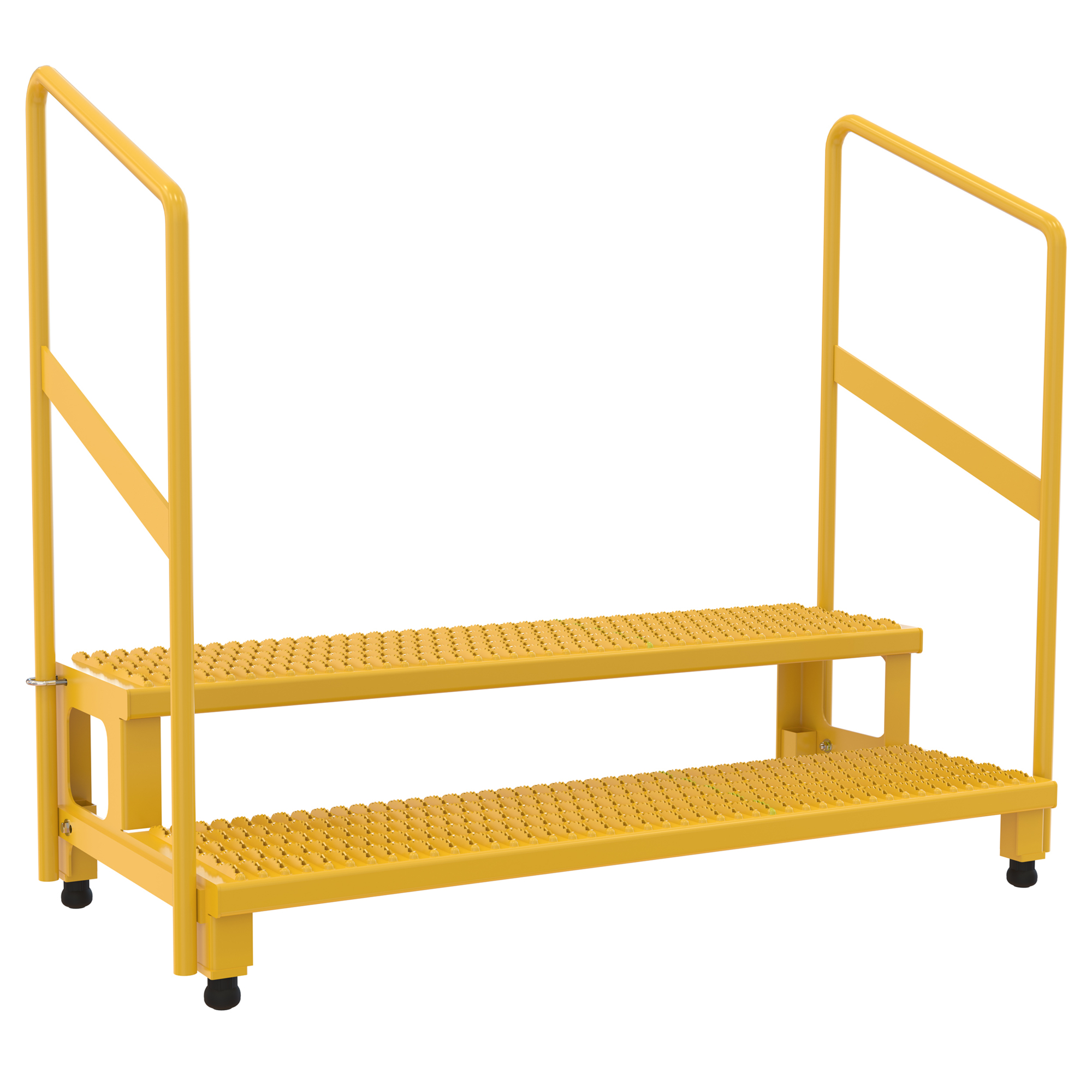 Vestil, Adjustable step stand with handrails 48Inch, Capacity 500 lb, Material Steel, Model ASP-48-HR