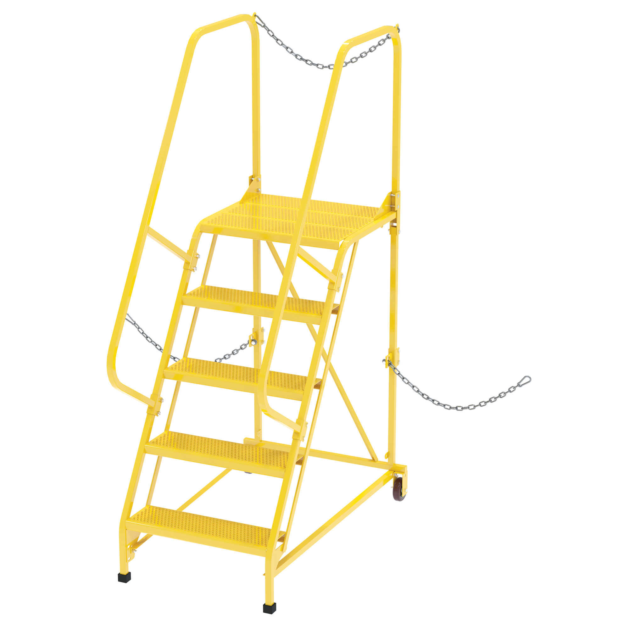 Vestil, Semi Trailer Ladder, Overall Height 80 in, Steps 5 Material Steel, Model LAD-STAL-5-P-YL