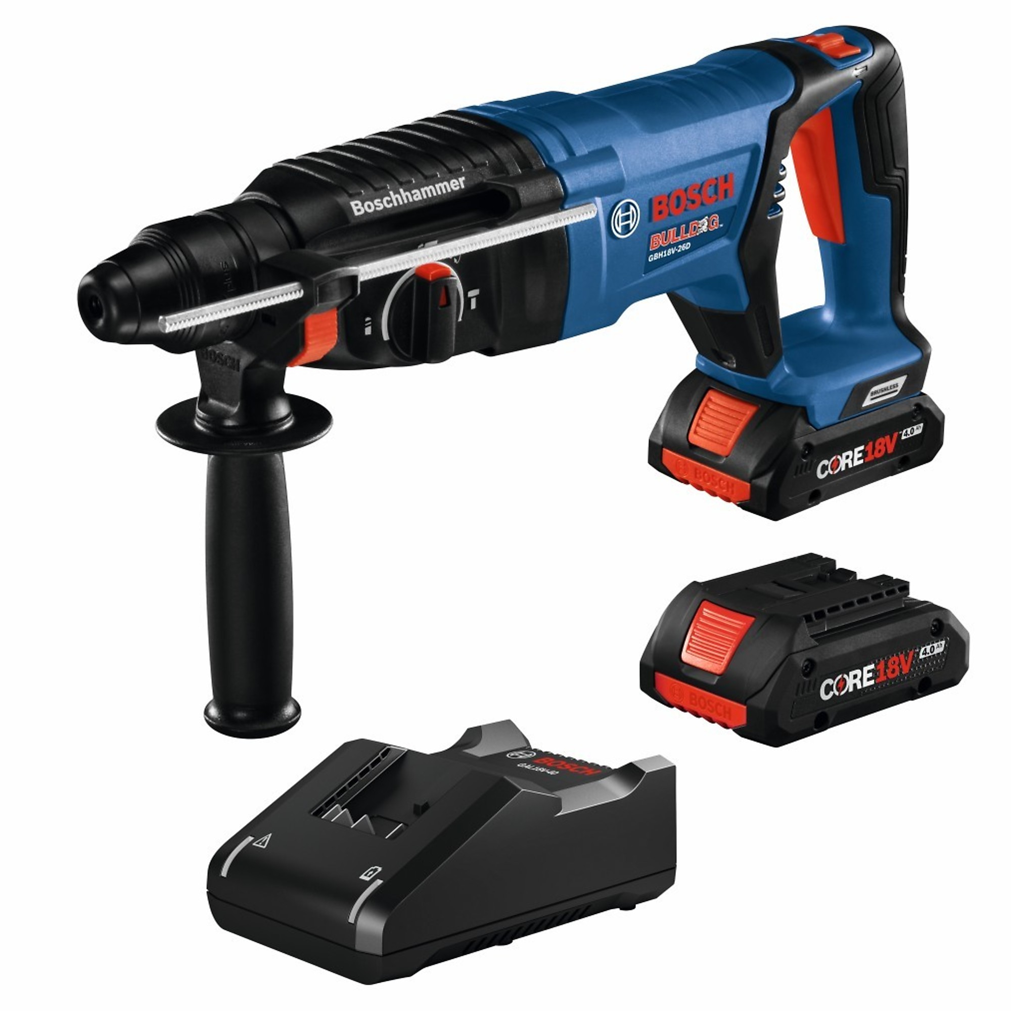 Bosch, 18V SDS-plus 1Inch Rotary Hammer Kit 2 Batteries, Chuck Size 1 in, Volts 18, Model GBH18V-26DK25