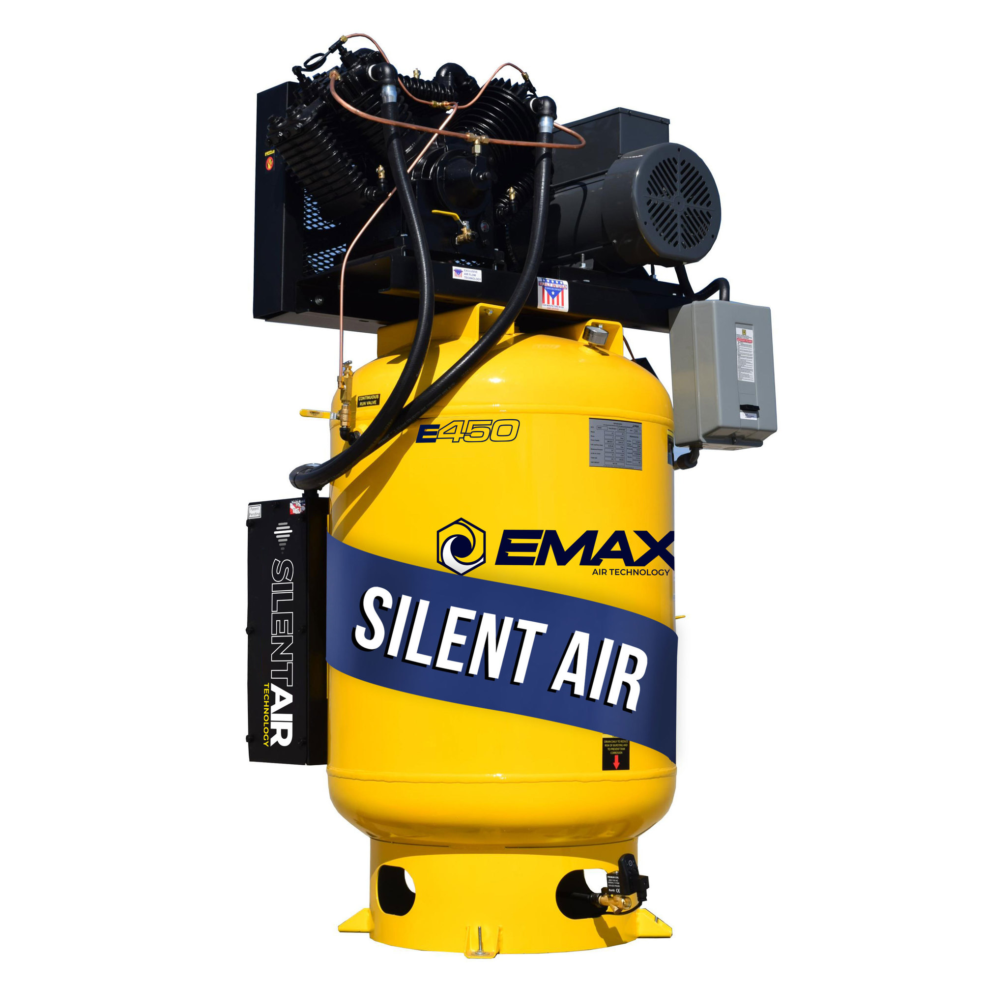 Vertical Pressure Lube Pump Air Compressor, 7.5HP, 120 Gal, 230 Volts, Model - EMAX ESP07V120V3
