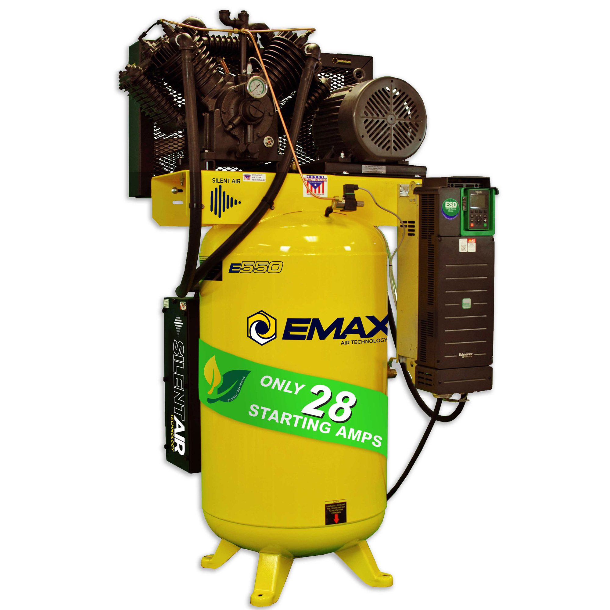 EMAX Smart Air Compressor, Variable Speed Aftercooler, 10HP, 80 Gal, 230 Volts, Model EVR10V080V13