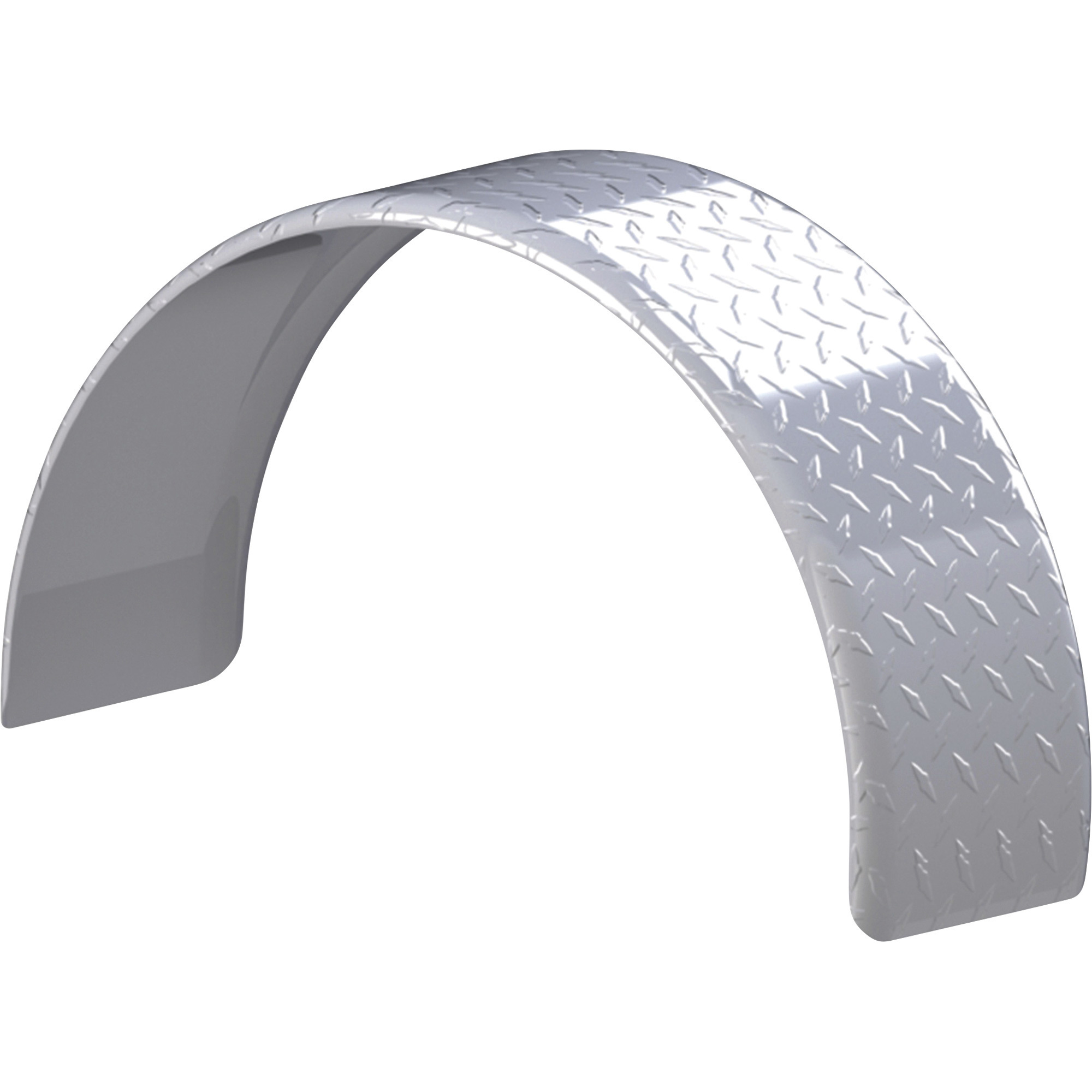 Tow Zone Single Round Aluminum Tread Trailer Fender, Fits 13Inch Tires, 28Inch x 9Inch x 16Inch