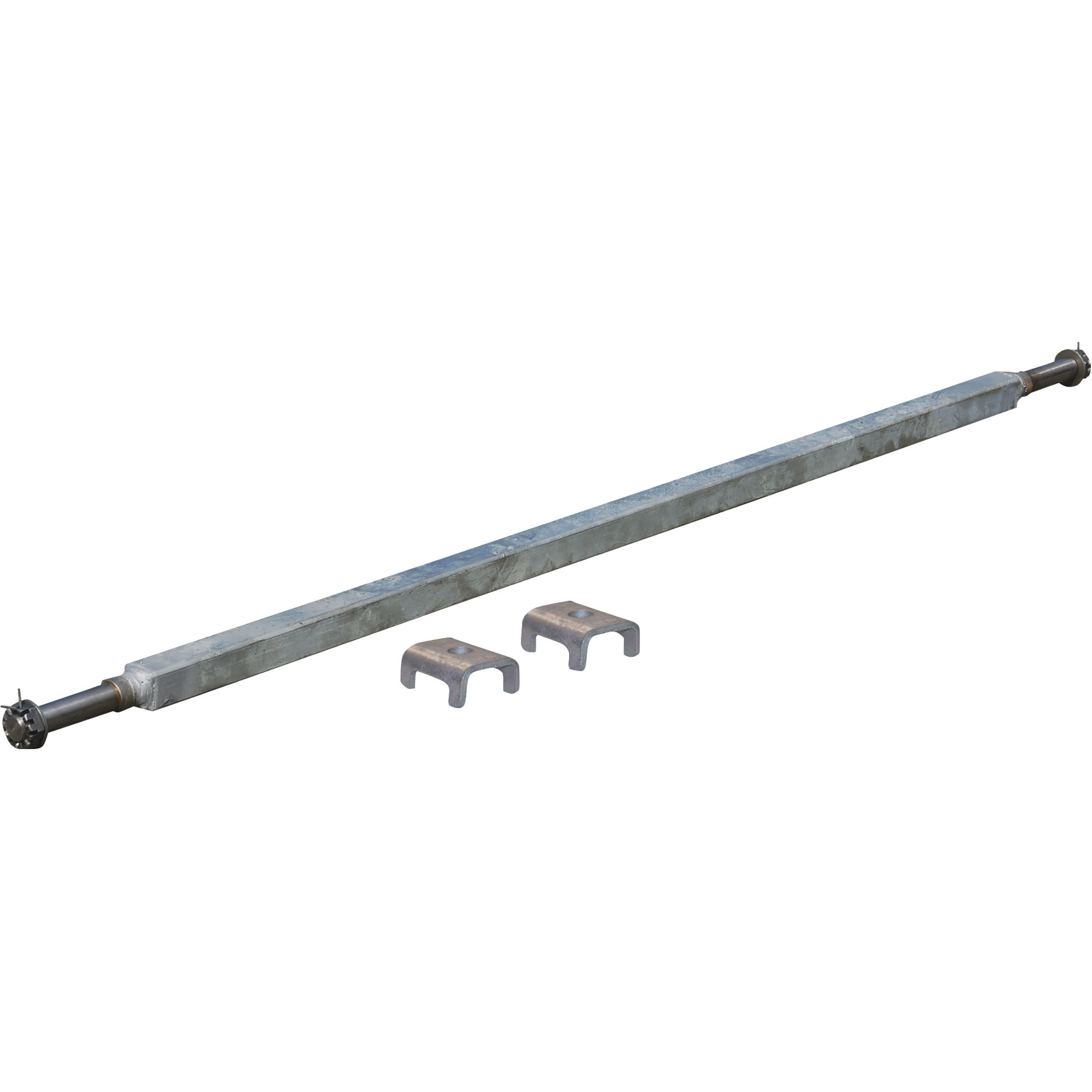 Ultra-Tow 2000-Lb. Capacity Spring Trailer Axle with Adjustable Spring Mounts, 71Inch Hubface, 55Inch-61Inch Spring Center, 76Inch L, Straight