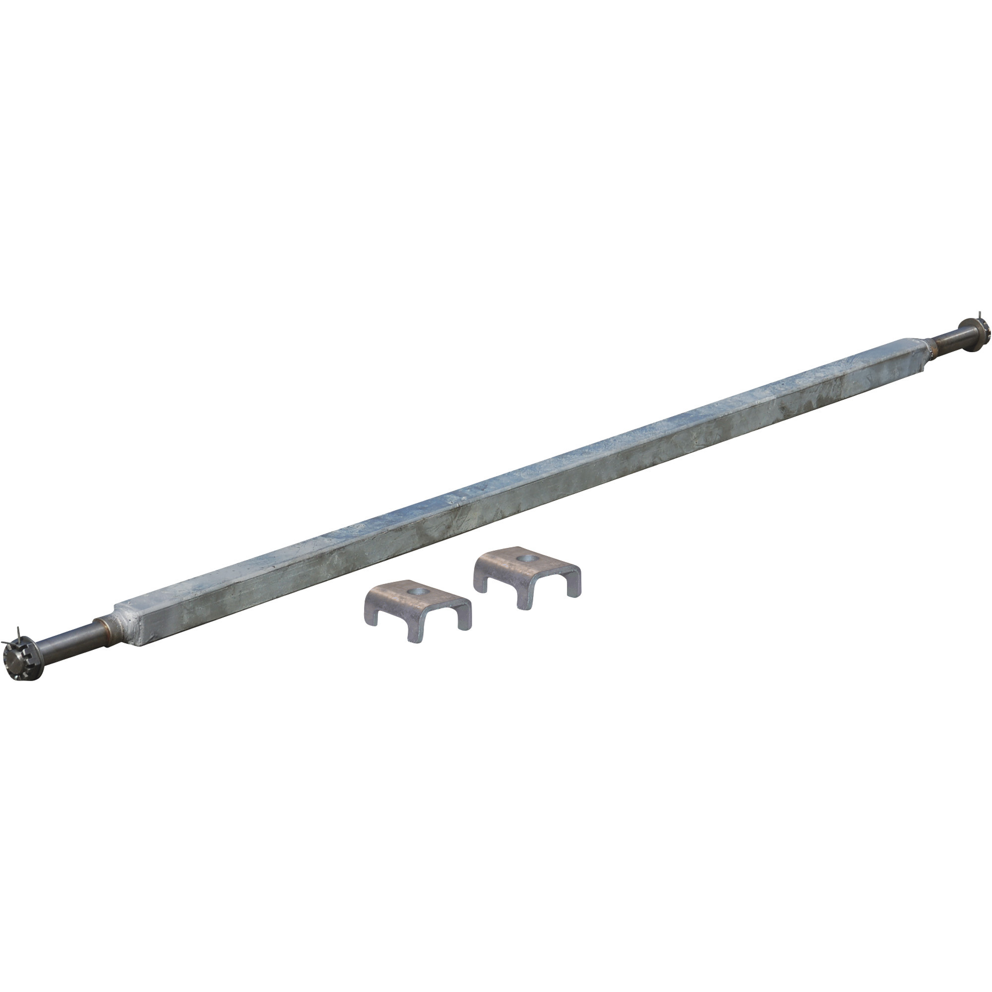 Ultra-Tow 2000-Lb. Capacity Spring Trailer Axle with Adjustable Spring Mounts, 59 1/2Inch Hubface, 43Inch-49Inch Spring Center, 64 1/2Inch L, Straight