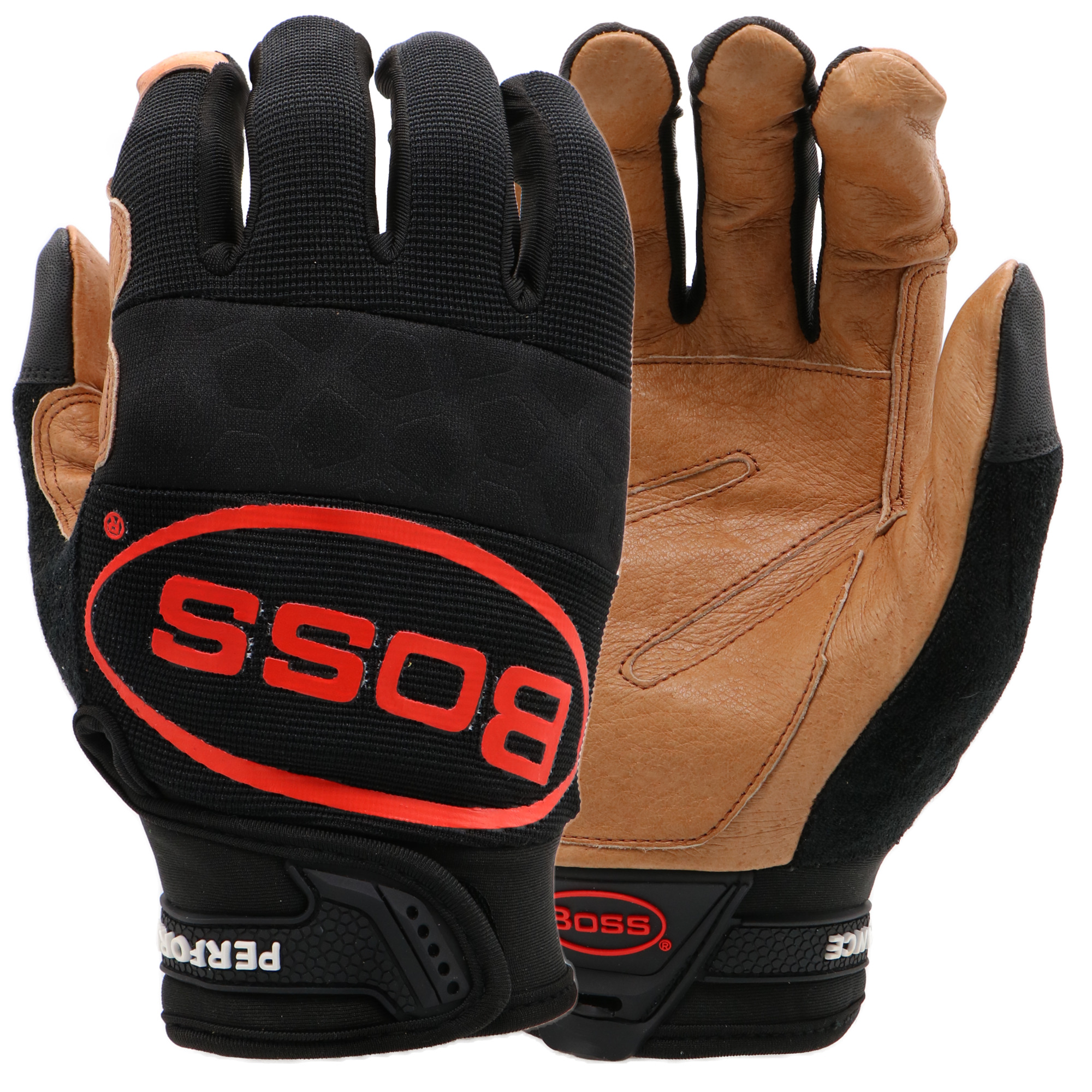 Boss, Hi- Performance Glove with Grain Cowhide Palm, Size L, Color Black, Included (qty.) 1 Model B51111-L
